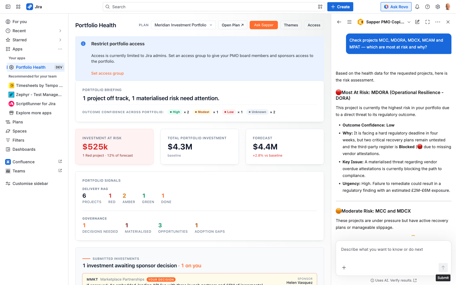 Ask Sapper — answering the follow-up live against current data
