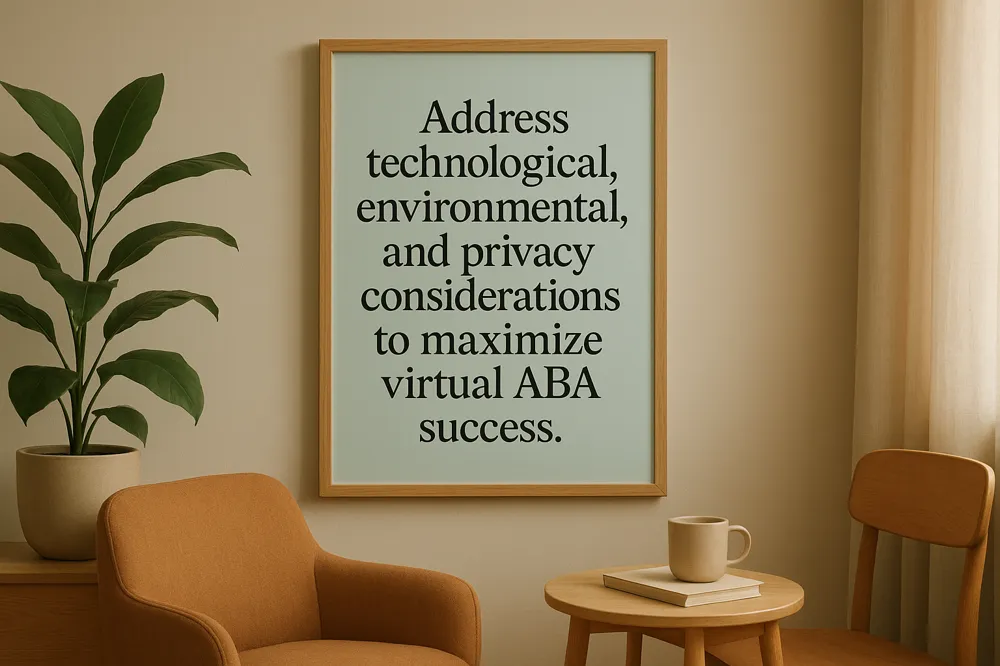 Address technological, environmental, and privacy considerations to maximize virtual ABA success.