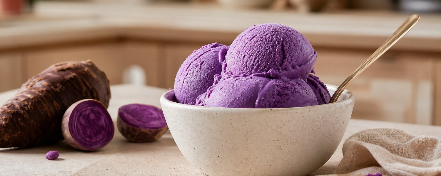 Glace à l’ube maison : recette simple sans sorbetière