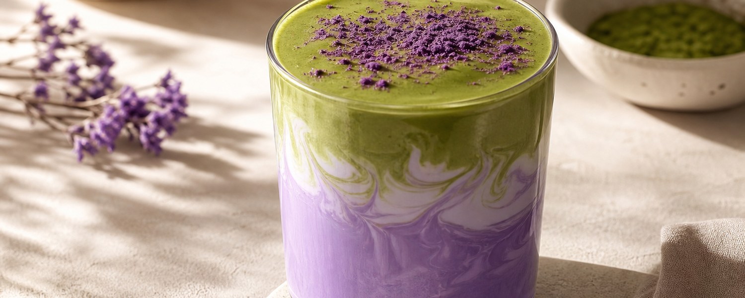 Ube matcha latte : recette violette équilibrée