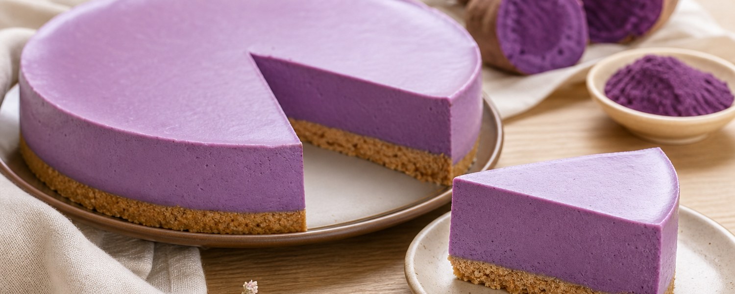 Ube cheesecake : recette crémeuse sans cuisson