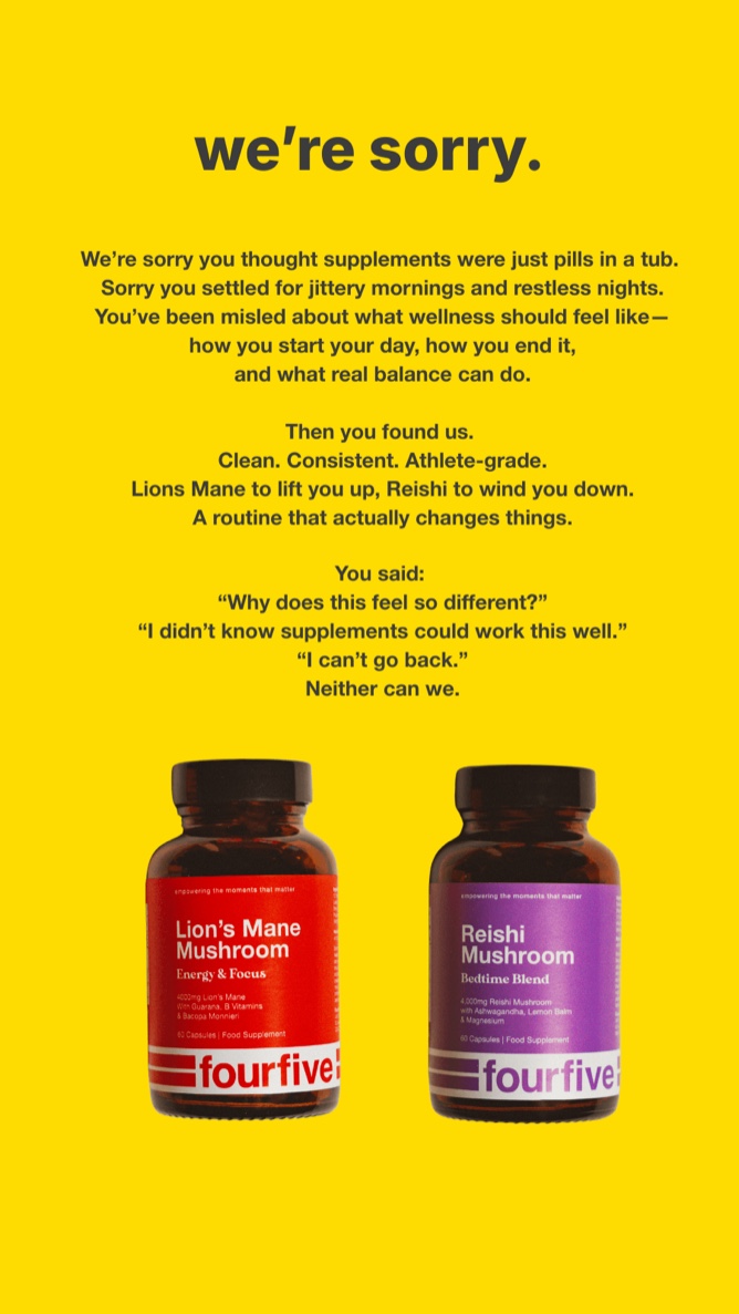 Example ad using the We're Sorry format