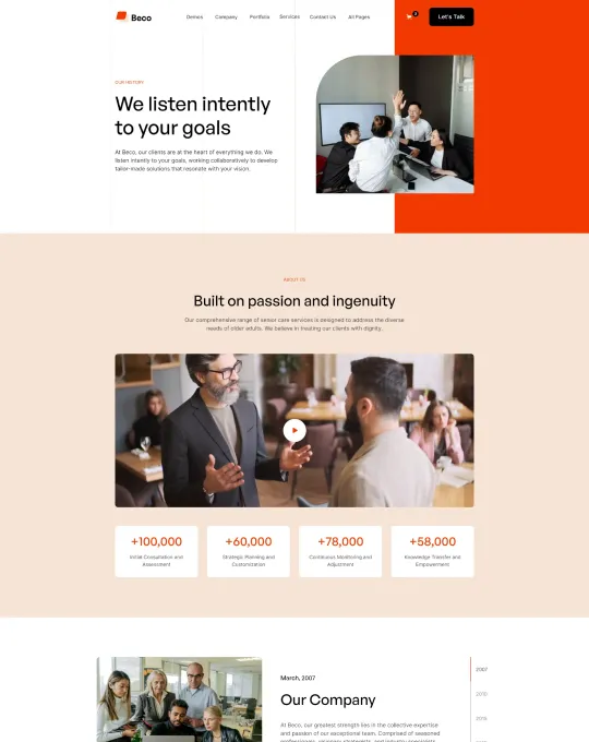 Company History-Screenshot