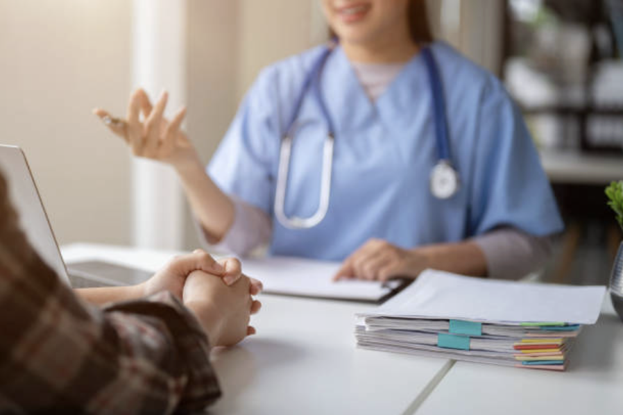 image of a team meeting (for a medical clinic)