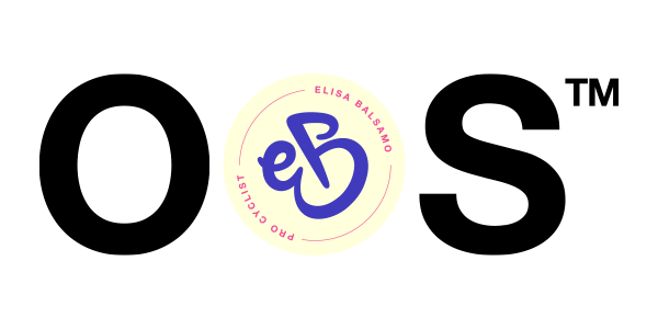 Logo with stylized initials 'eB' in the center and text 'Elisa Balsamo Pro Cyclist' encircling it.