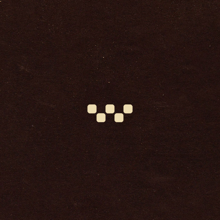 Waves Audio logo consisting of five beige squares arranged in a wave-like pattern on a dark brown textured background.