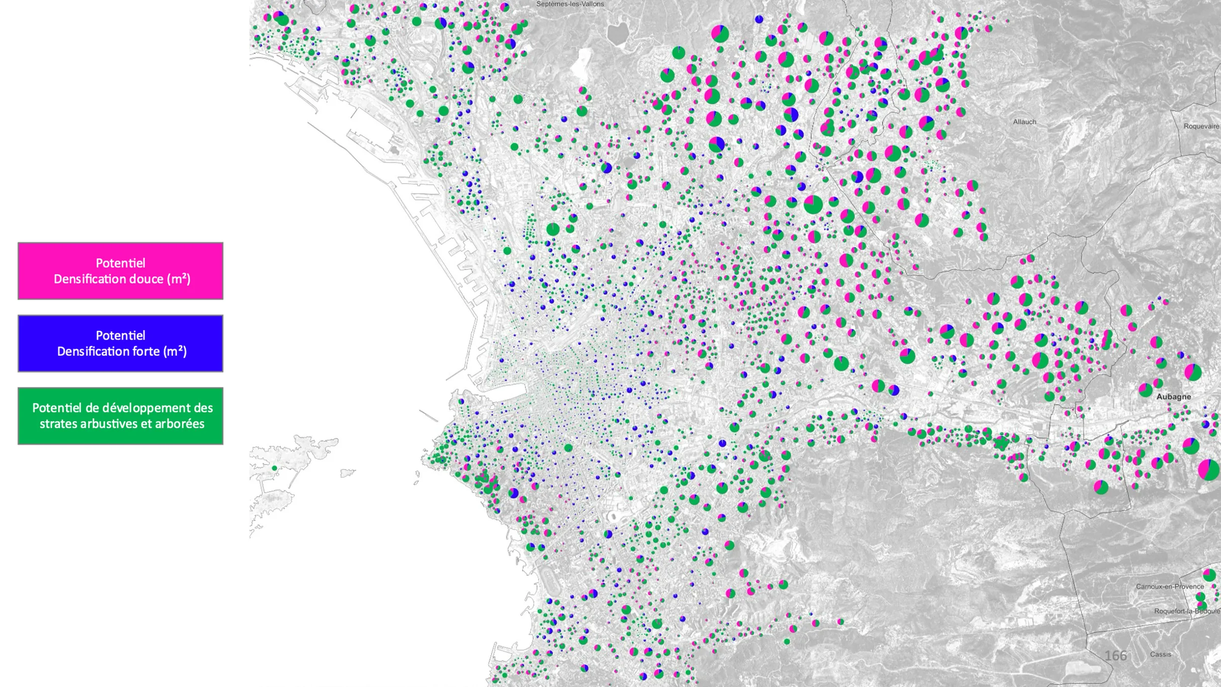 Métropole Aix-Marseille-Provence – analyse croisée du potentiel de densification forte, du potentiel de densification douce et du potentiel d’intensification végétale