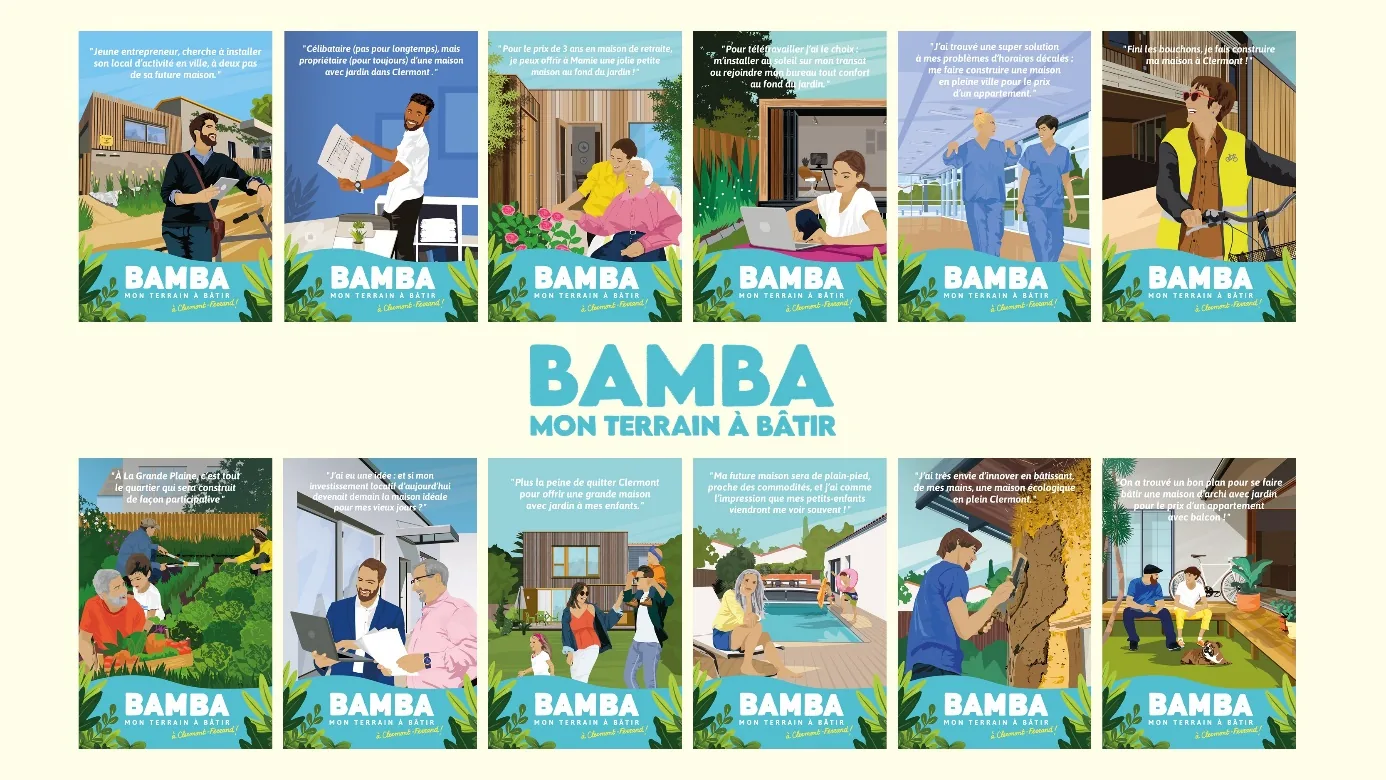 BAMBA de Clermont-Ferrand – cartes postales utilisées pour la communication
