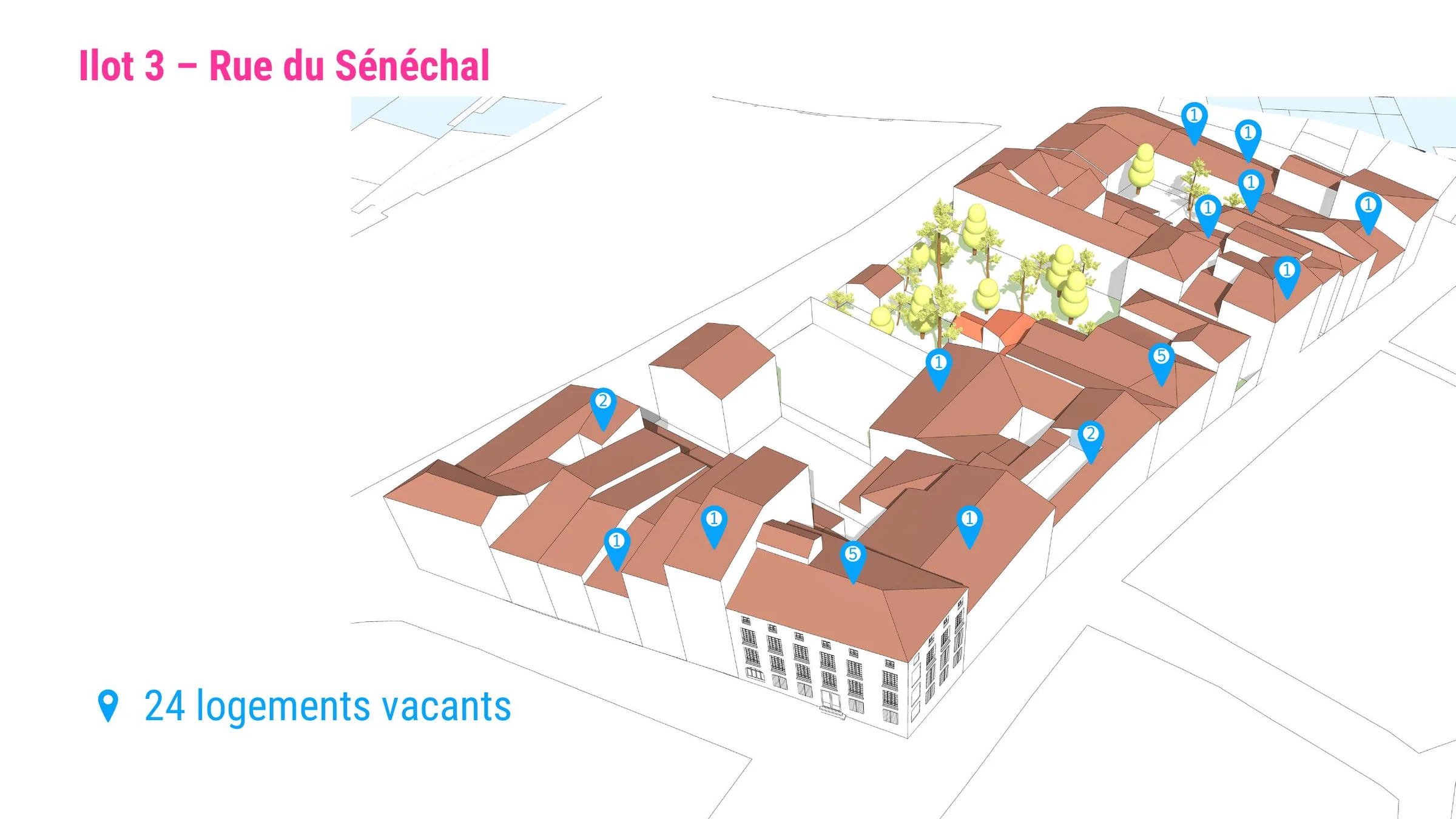 Îlot 3, rue du Sénéchal : 24 logements vacants