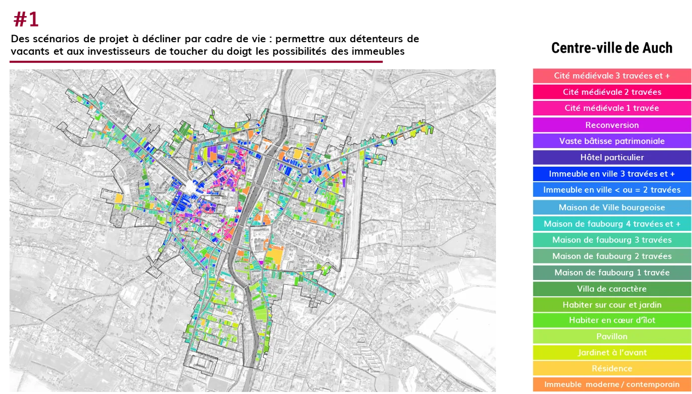 – Ville de Auch (32) - Étude et accompagnement à la politique de lutte contre la vacance du logement en cœur de ville – cartographie et nomenclature des cadres de vie habités