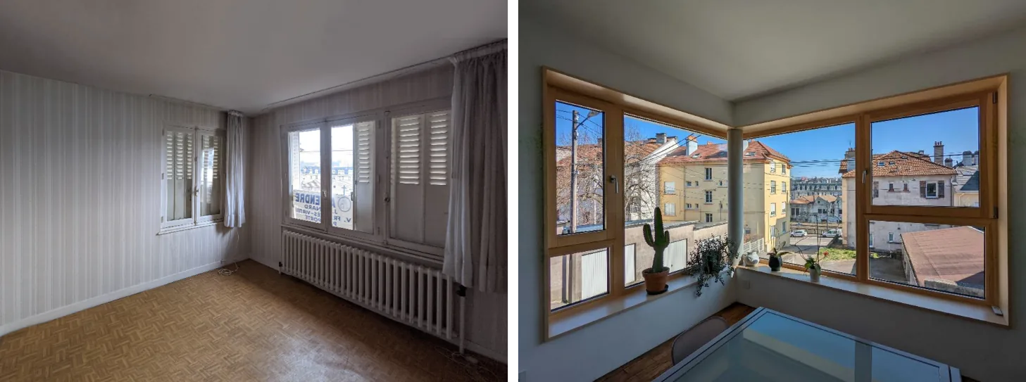 Épinal – Opération BUNTI dans un immeuble en copropriété : transformation de logements en réponse aux besoins d’éclairement pour stopper une logique de déclassement immobilier – la résorption de la vacance passe par une remise en adéquation des caractéristiques du logements au regard des attentes des h