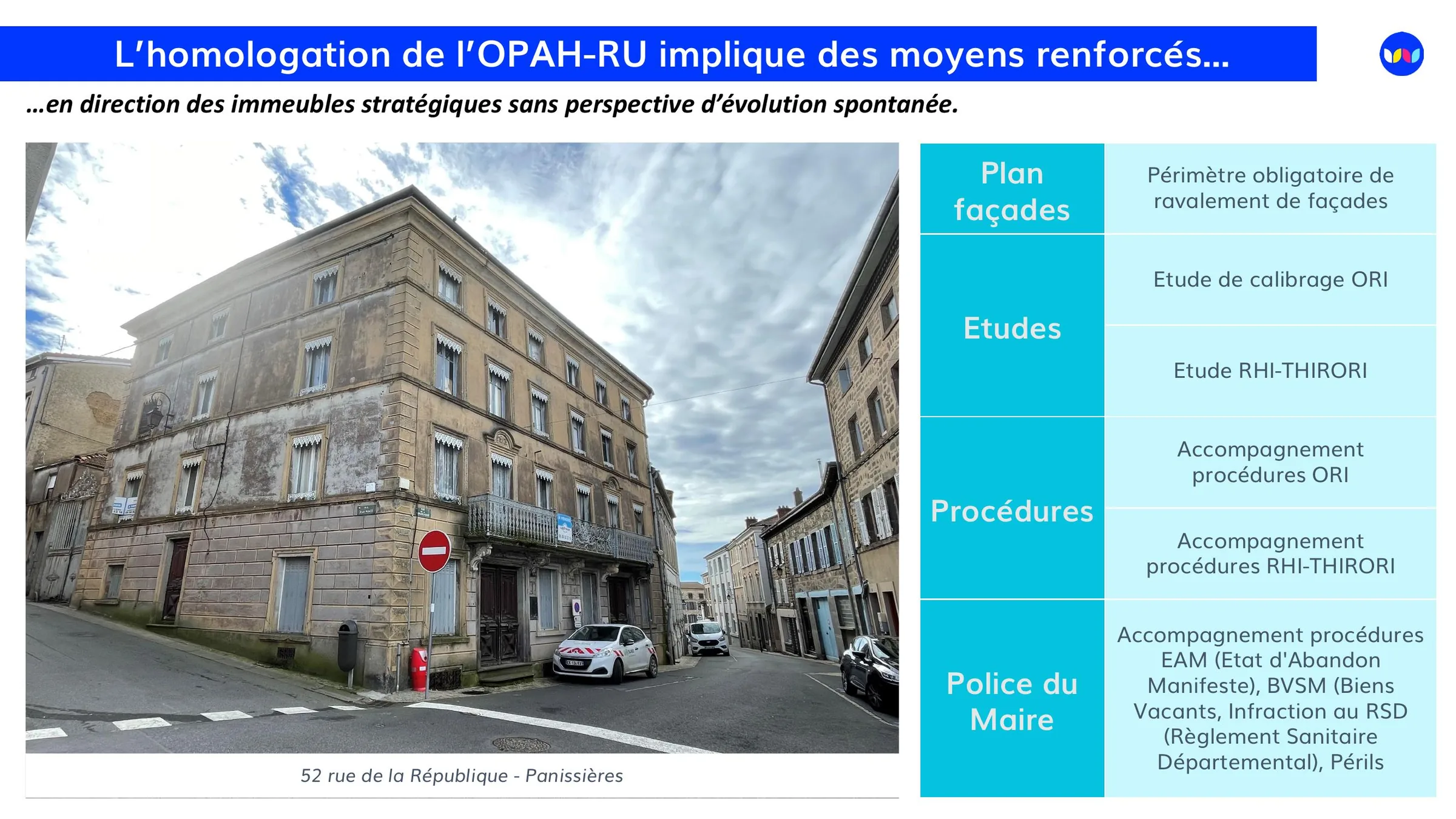 Immeuble du 52 rue de la République à Panissières, exemple de bâti stratégique