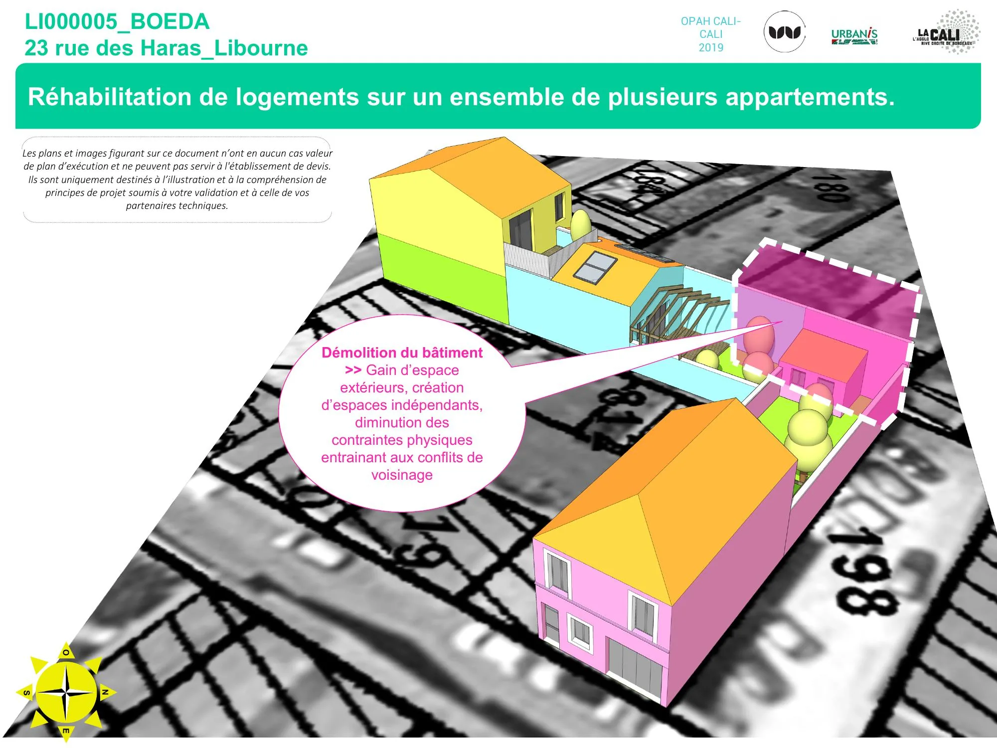 Démolition partielle pour créer des espaces extérieurs indépendants