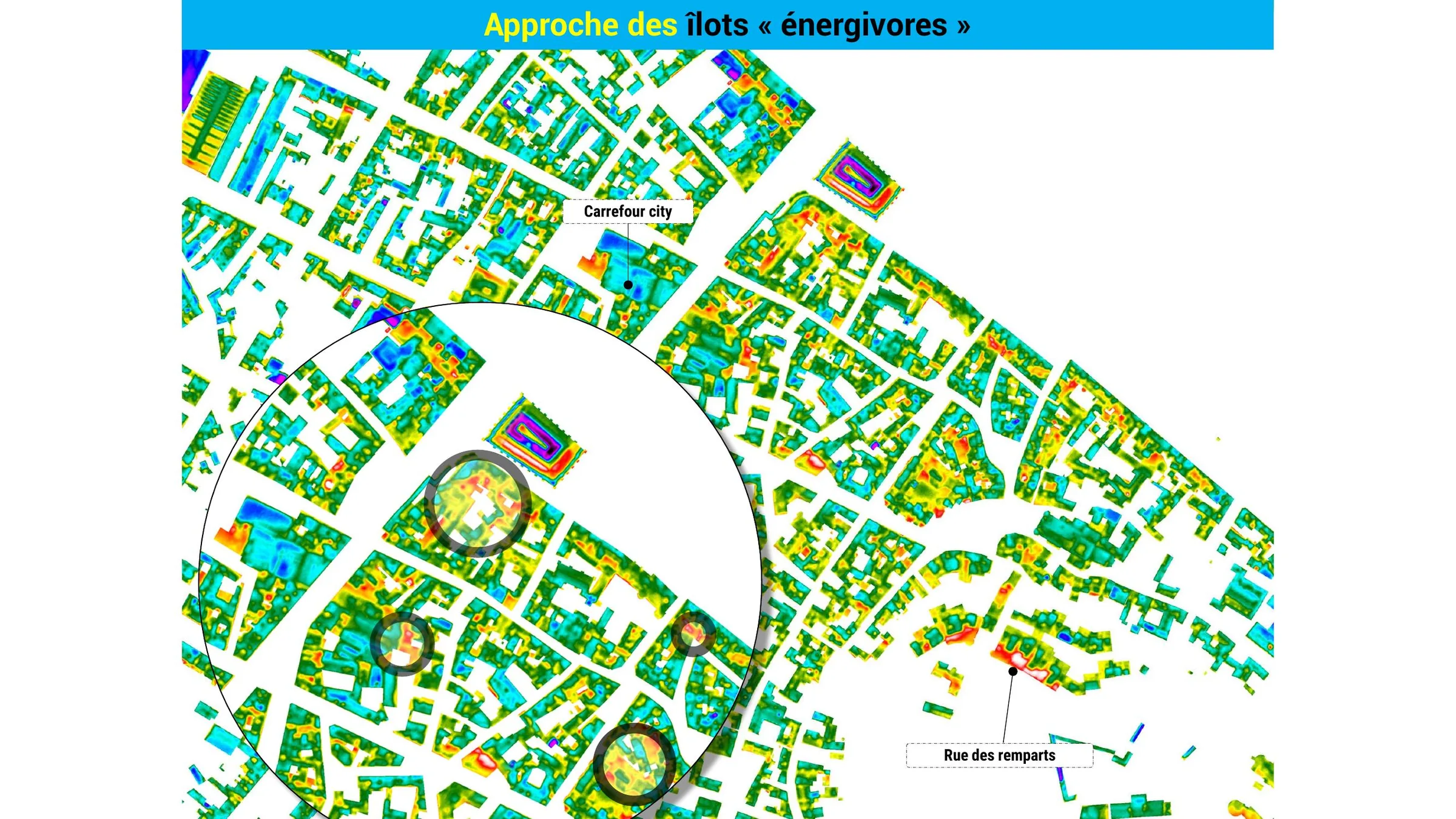 Cartographie thermique des îlots énergivores du centre-ville