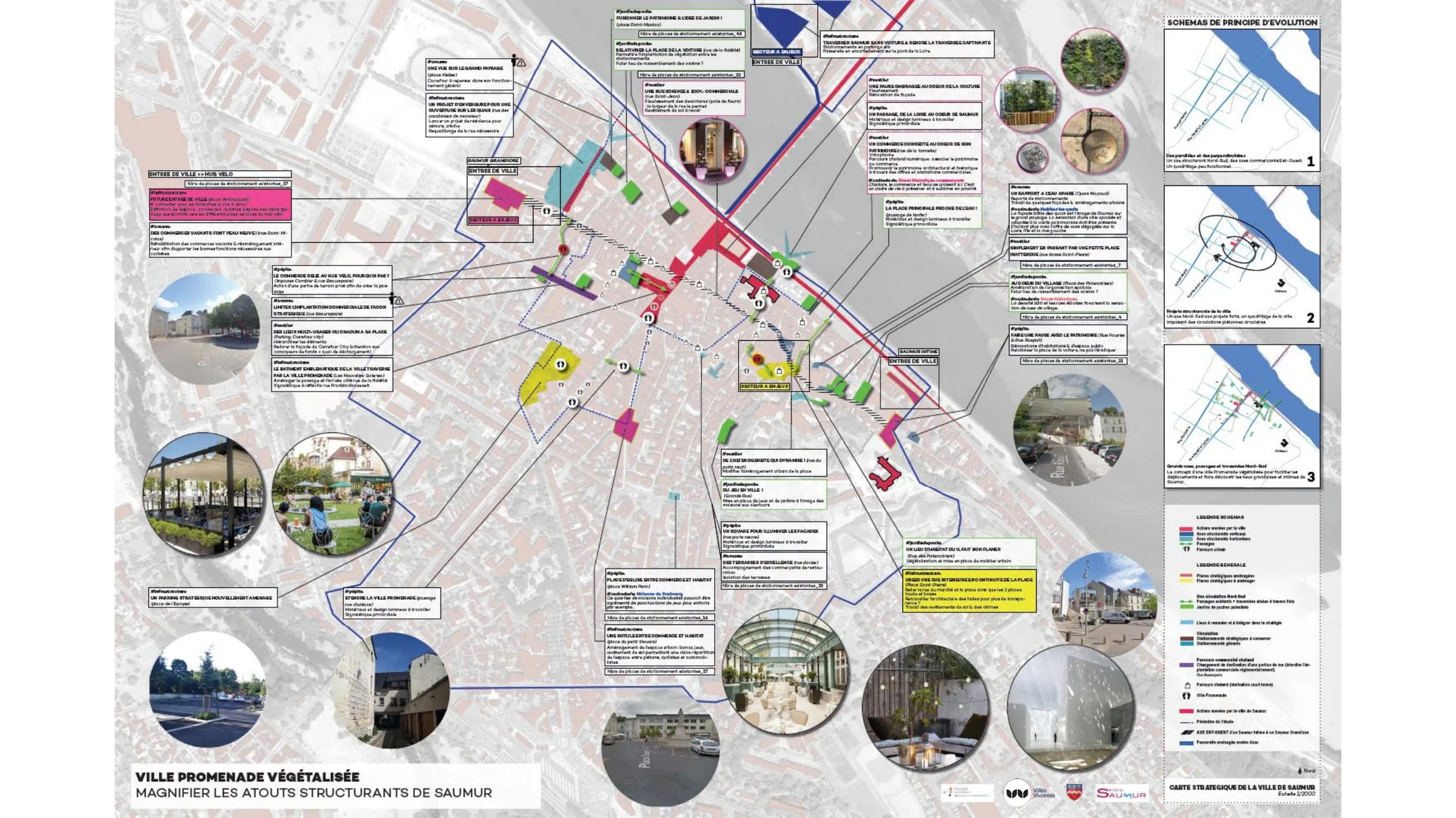 Carte stratégique de la ville promenade végétalisée de Saumur