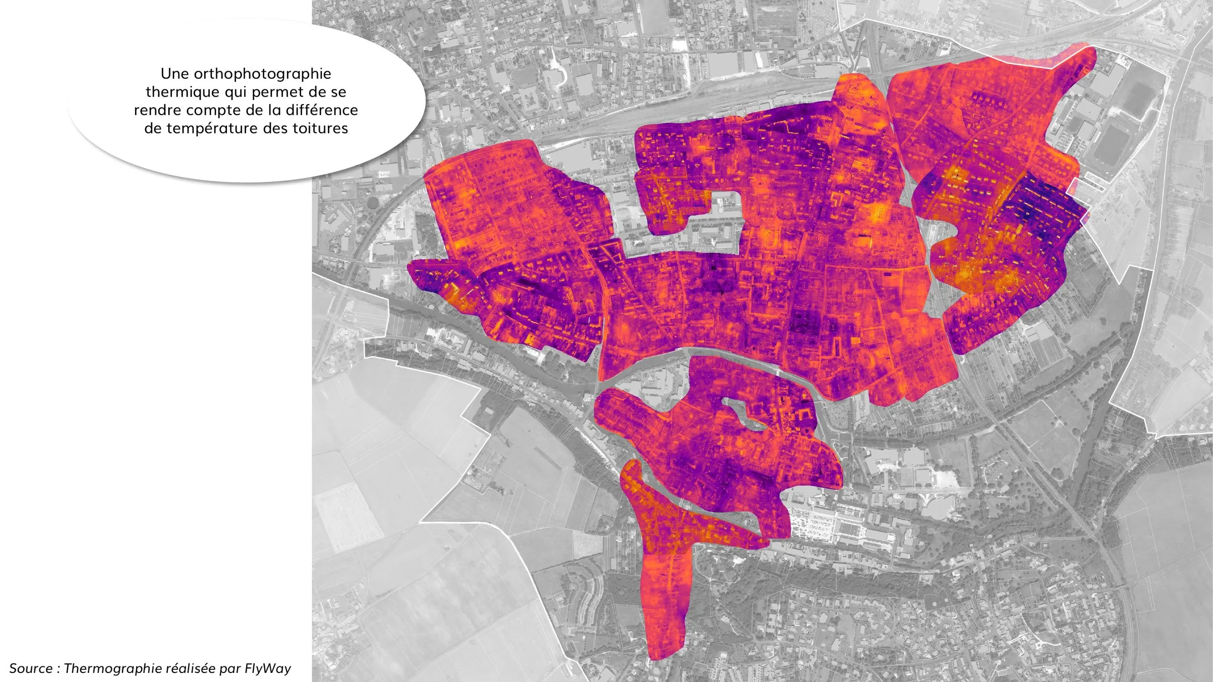 Orthophotographie thermique des toitures du tissu urbain vendômois