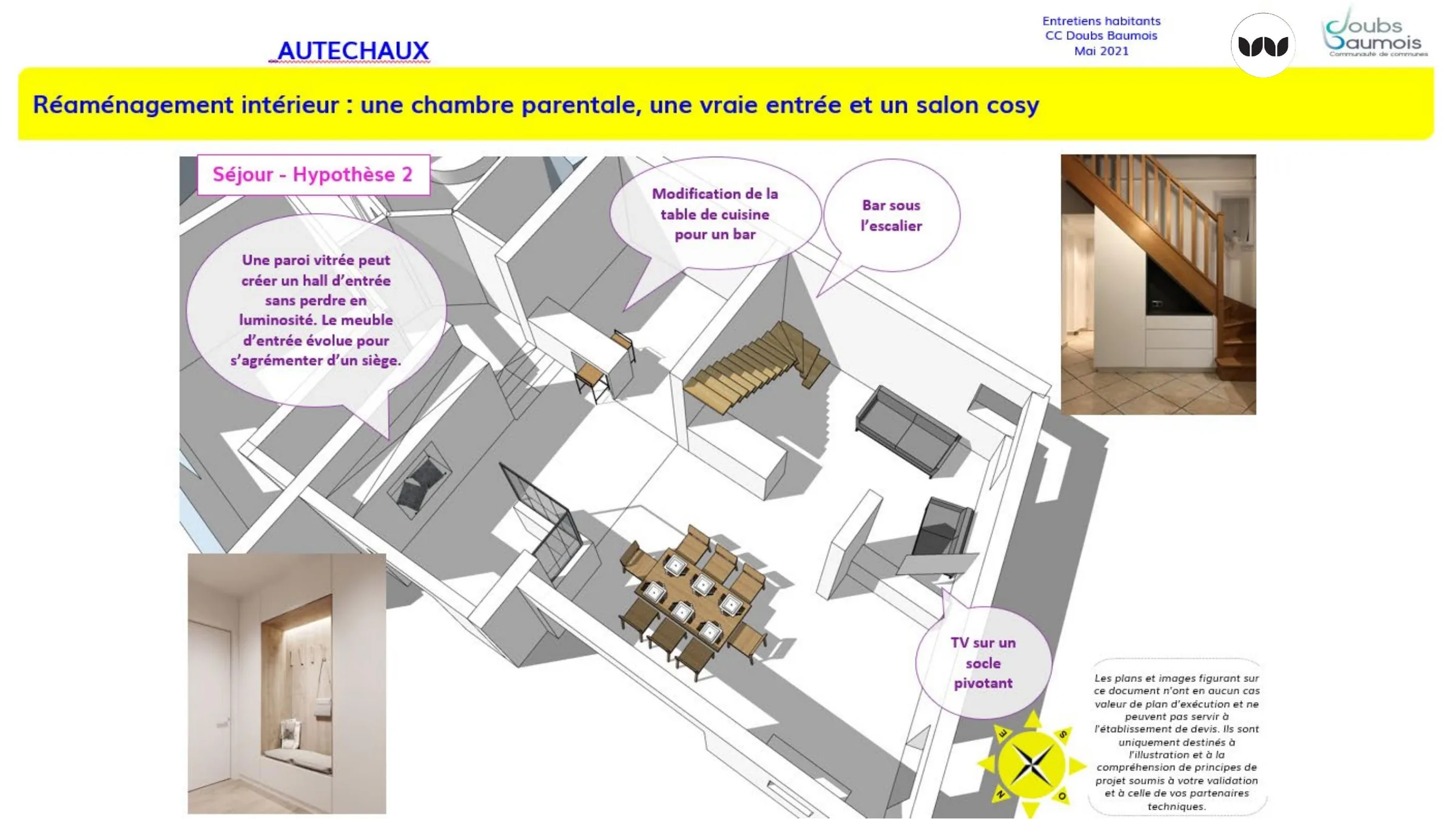 Réaménagement intérieur d'un séjour à Autechaux