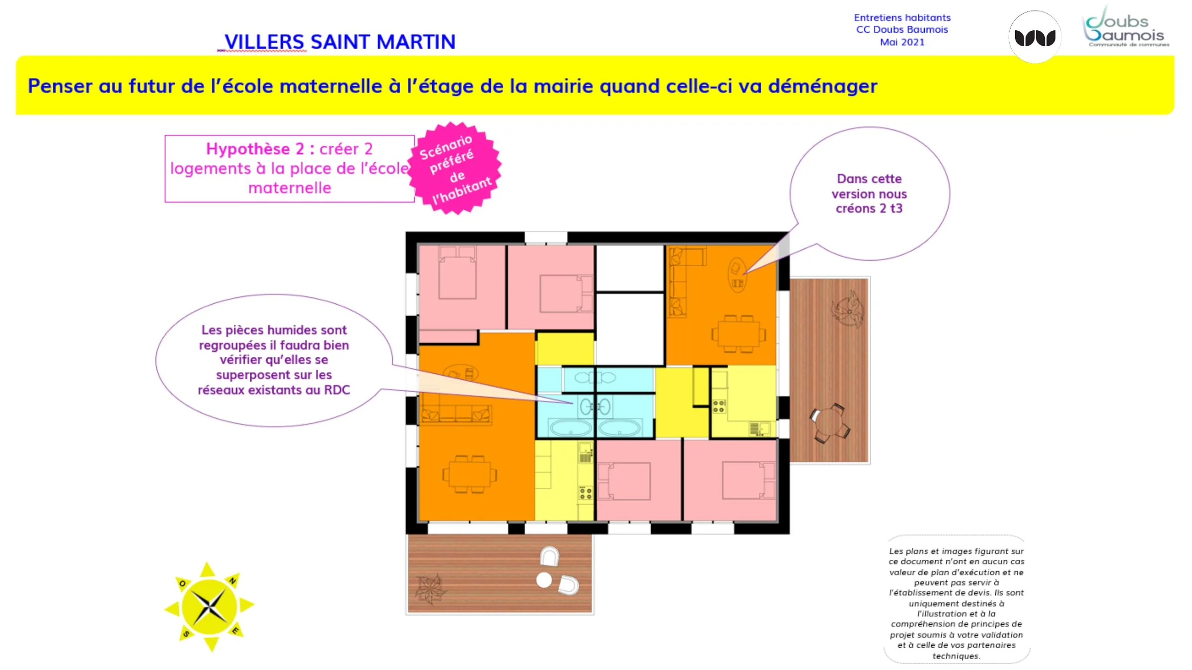Transformation de l'ancienne école maternelle en deux logements à Villers-Saint-Martin