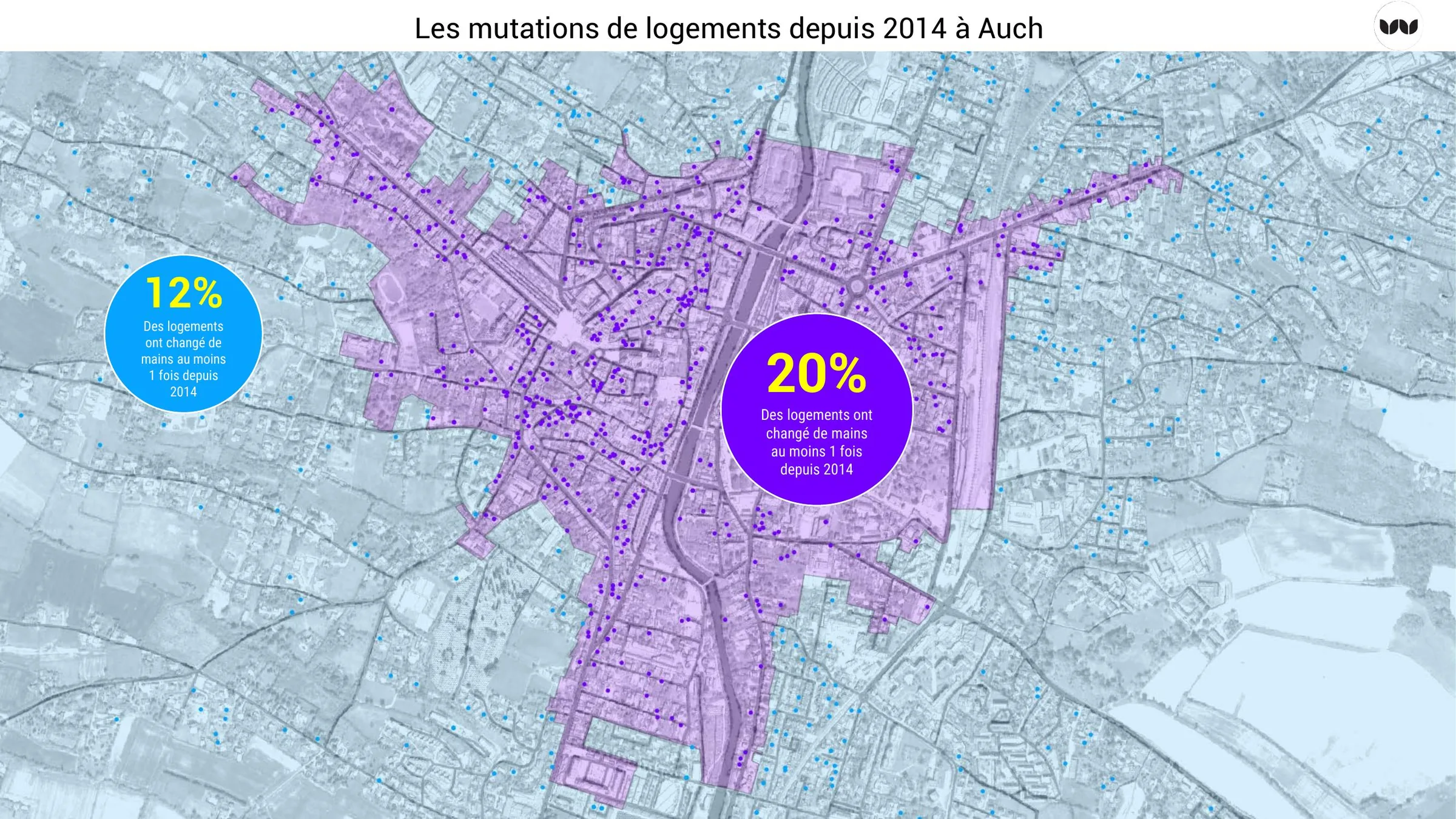Part des logements ayant changé de propriétaire depuis 2014