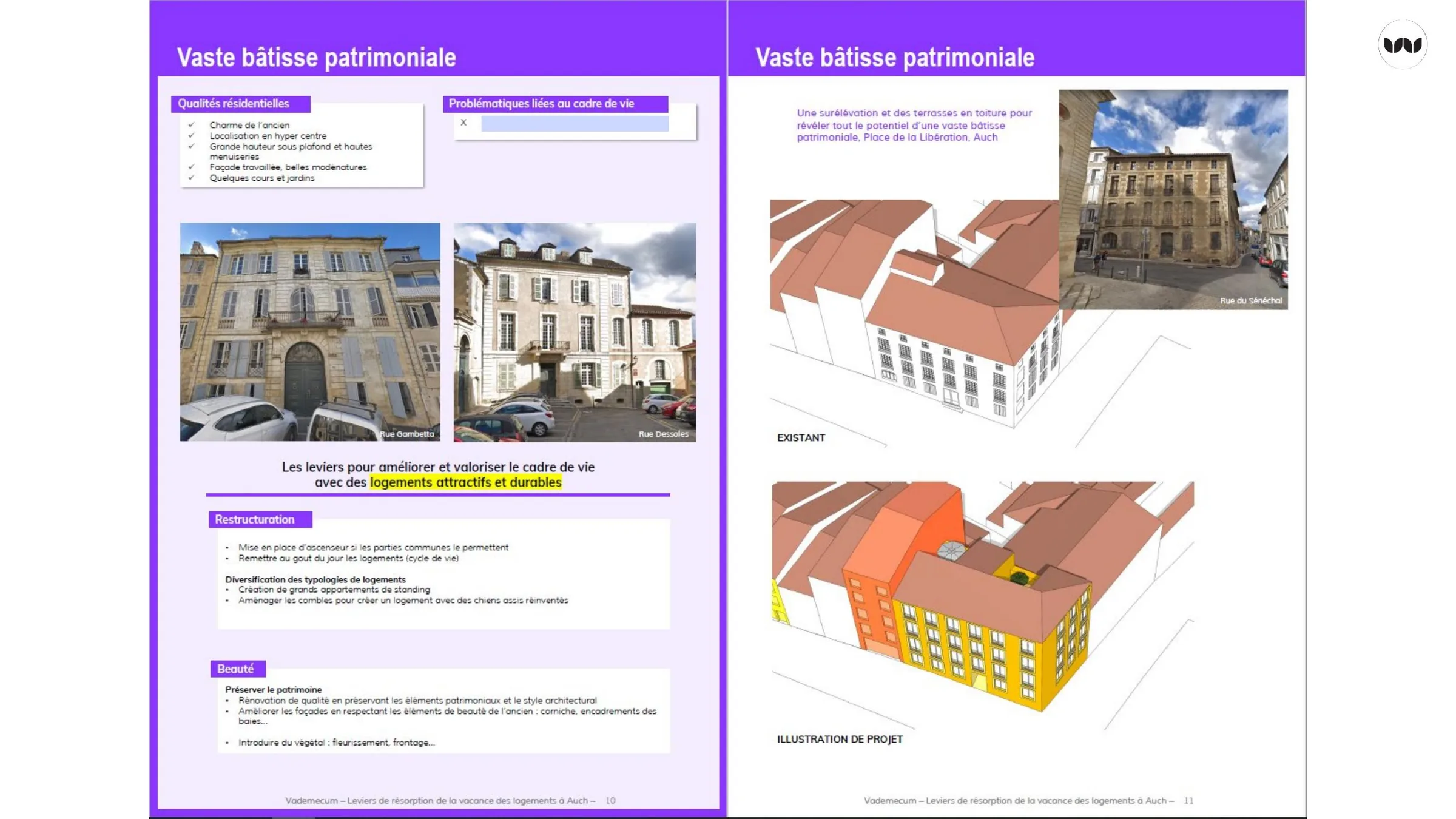 Qualités, problématiques et illustrations de projet pour la vaste bâtisse patrimoniale