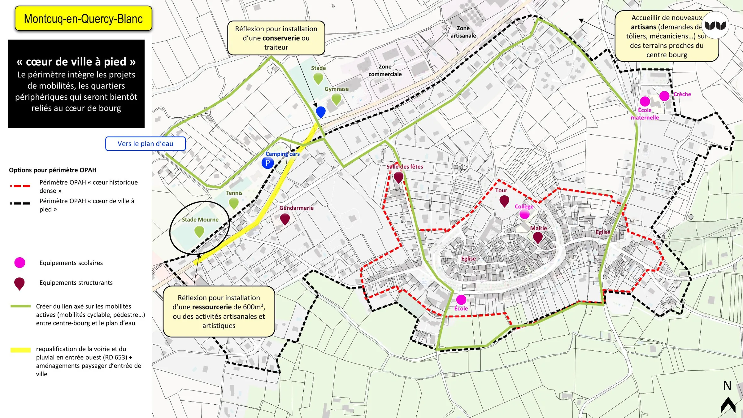 Intégration des mobilités actives et des projets économiques dans le périmètre cœur de ville