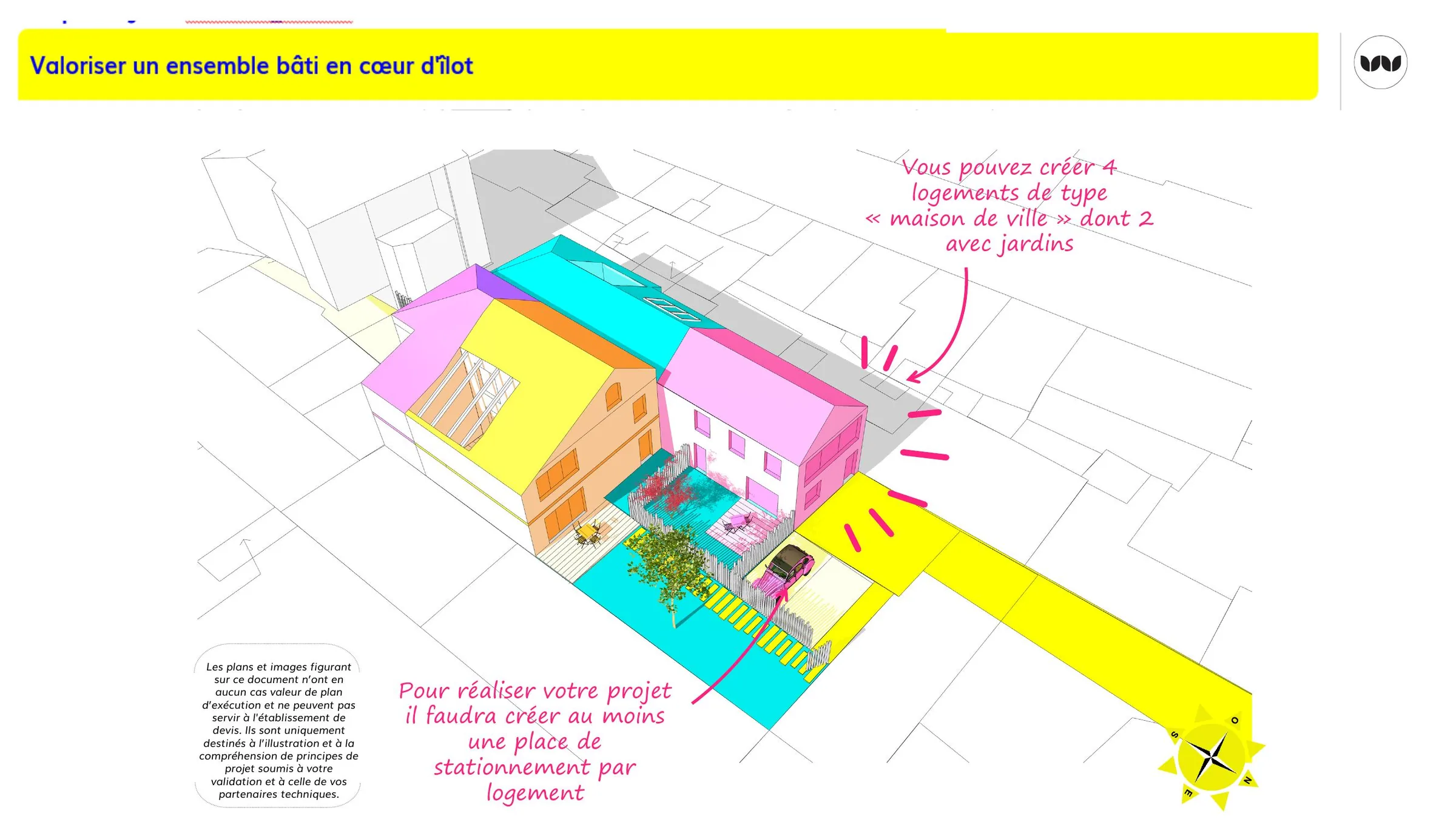 Exemple de valorisation d'un ensemble bâti en cœur d'îlot