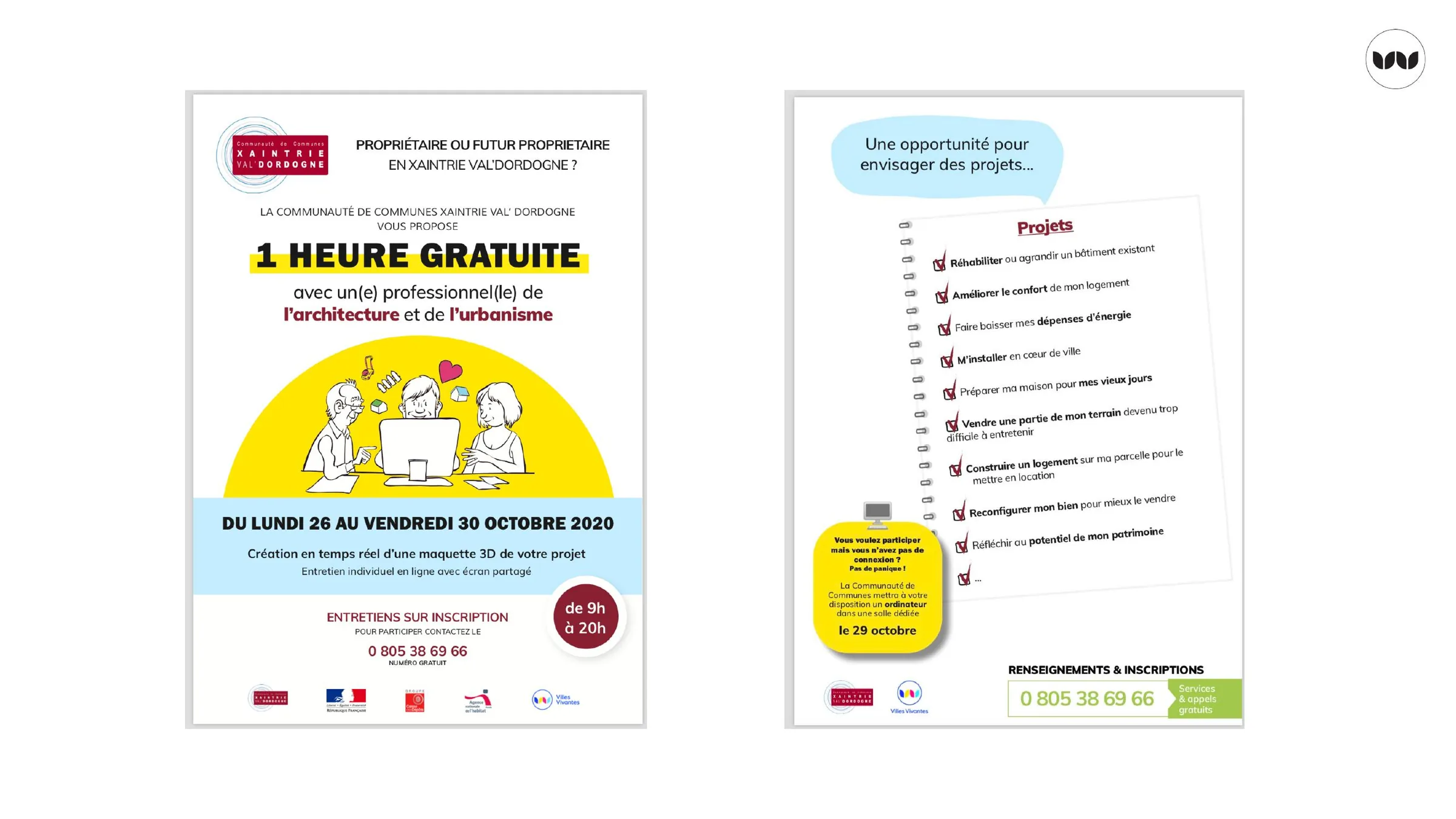 Dispositif de conseil gratuit proposé aux propriétaires du territoire.