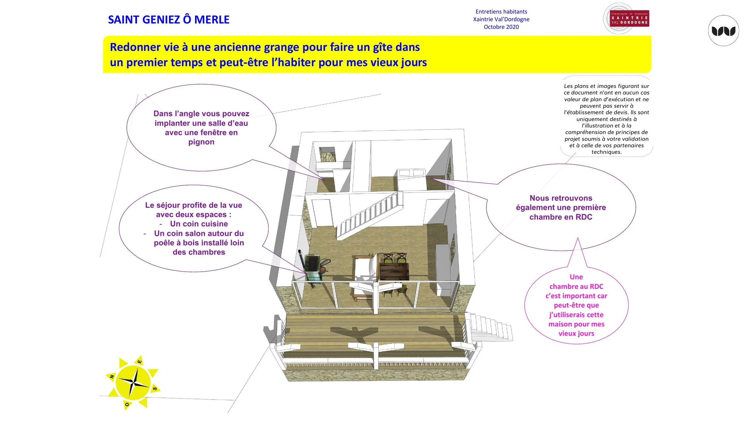 Projet de gîte évolutif en logement à Saint-Geniez-Ô-Merle.