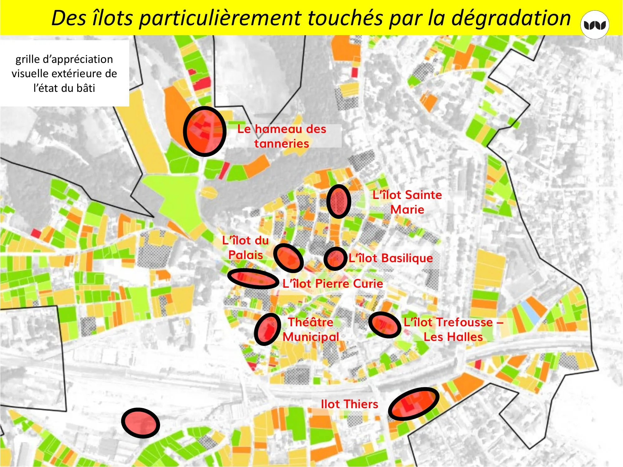Localisation des îlots les plus touchés par la dégradation