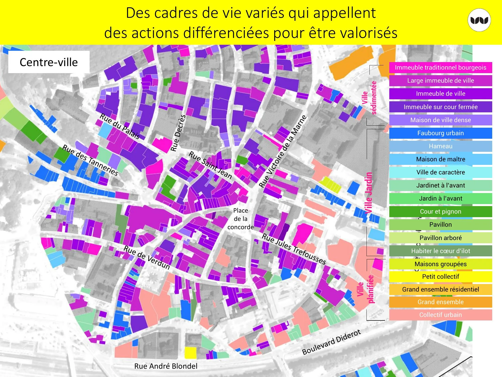 Cartographie des cadres de vie du centre-ville de Chaumont