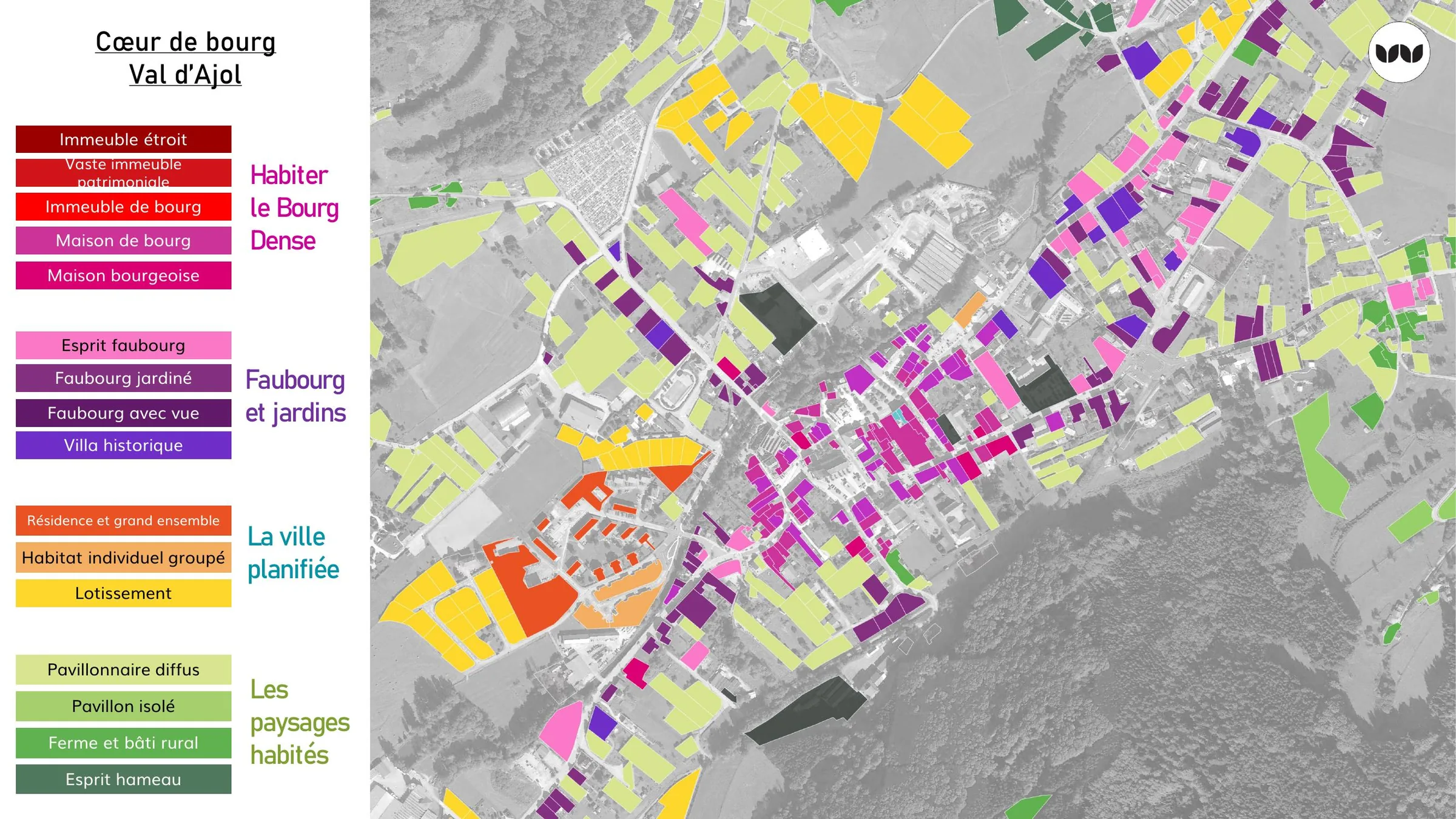 Cartographie des cadres de vie du cœur de bourg du Val d'Ajol