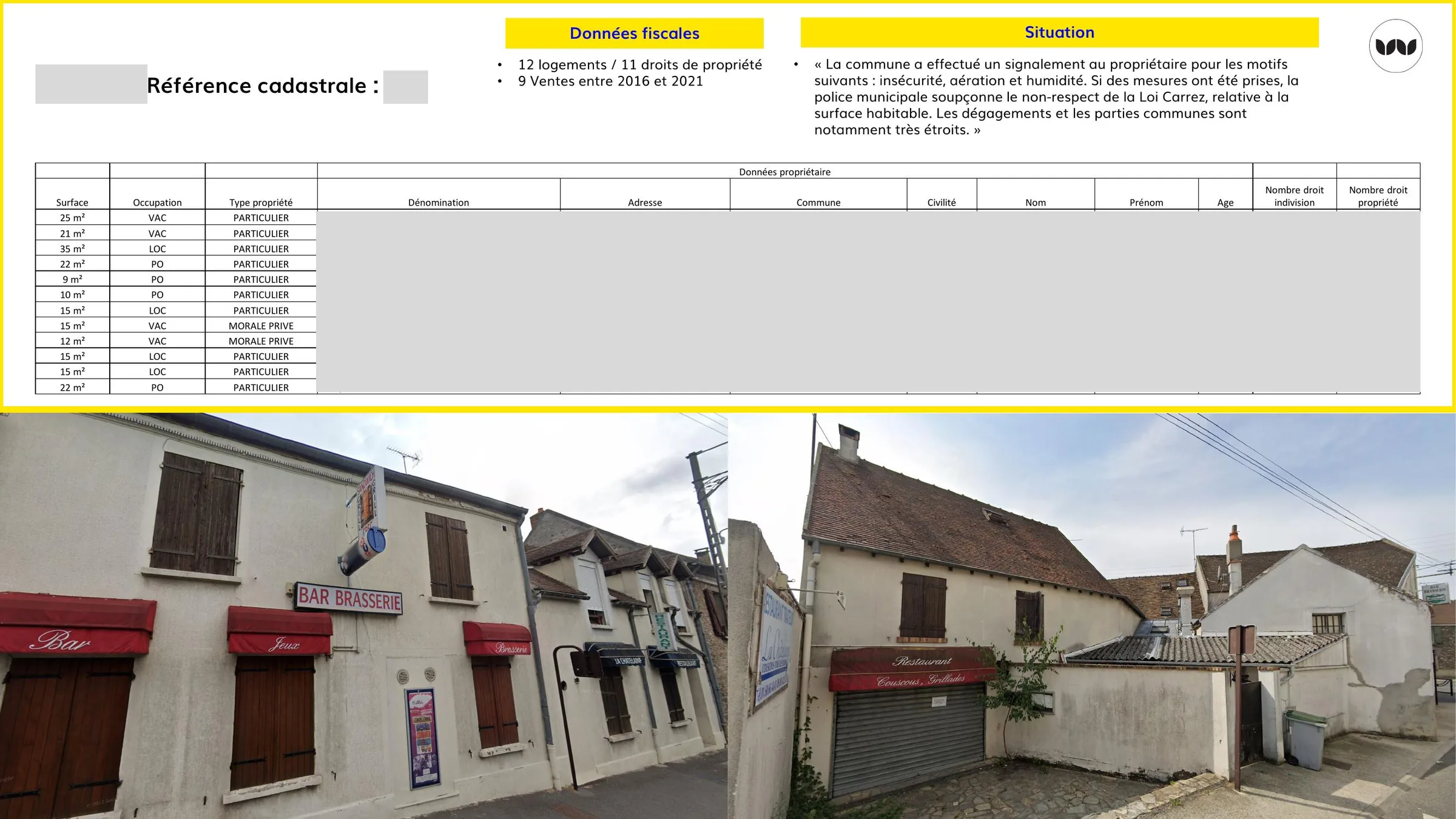 Exemple d'immeuble signalé pour insécurité et non-conformité