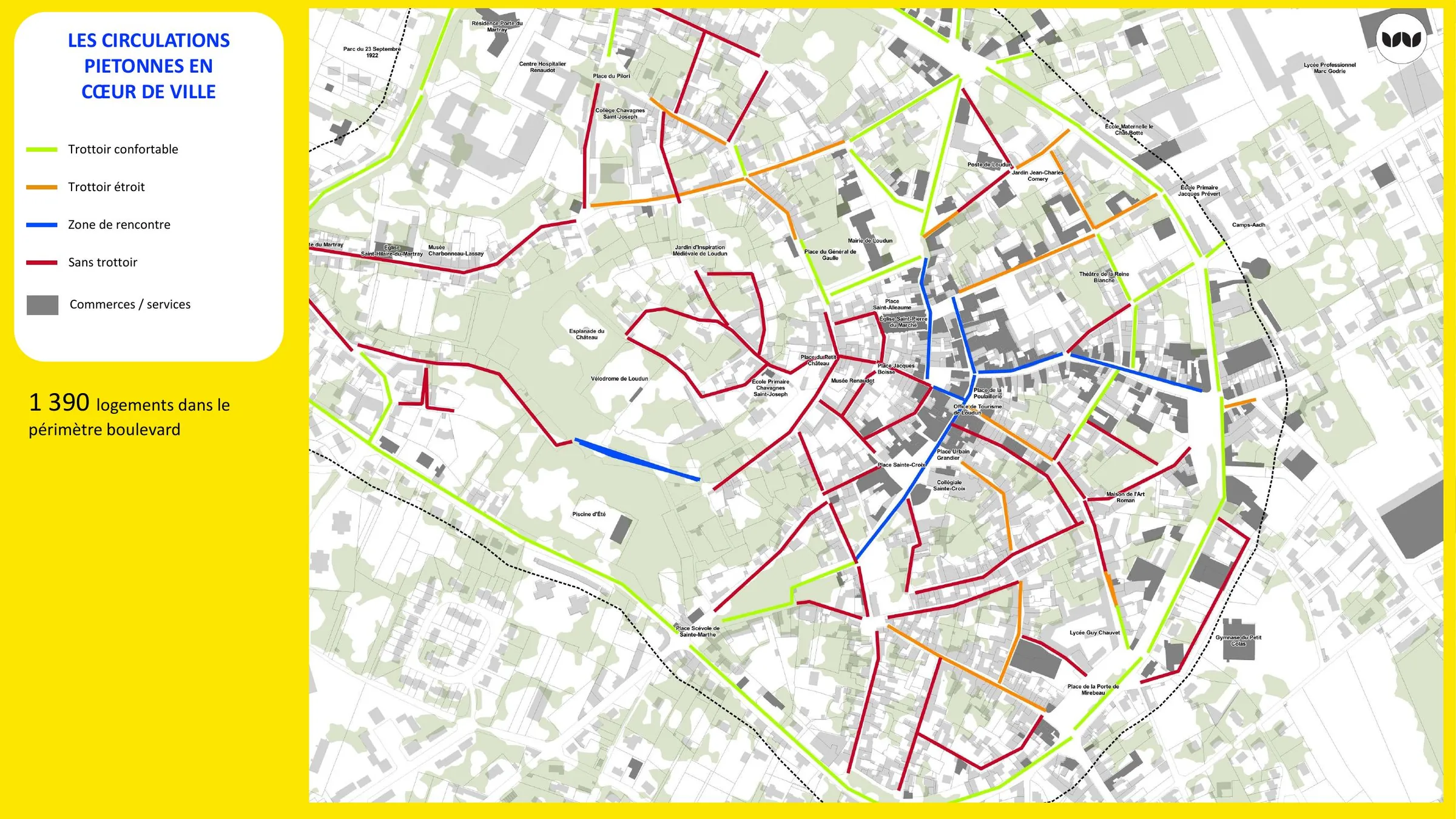 Qualité des trottoirs et zones de rencontre en cœur de ville