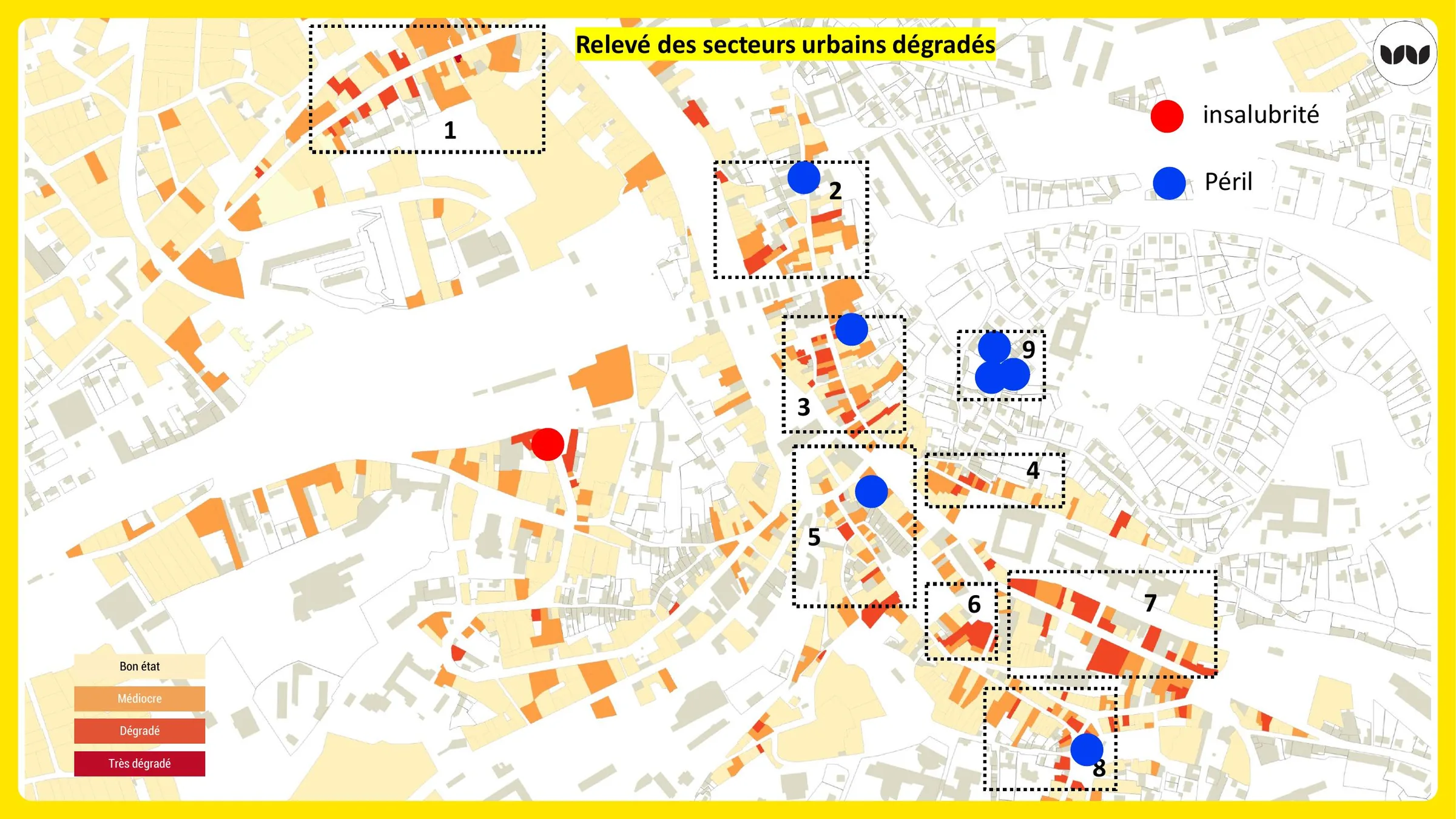 Repérage des secteurs urbains dégradés, insalubres ou en péril