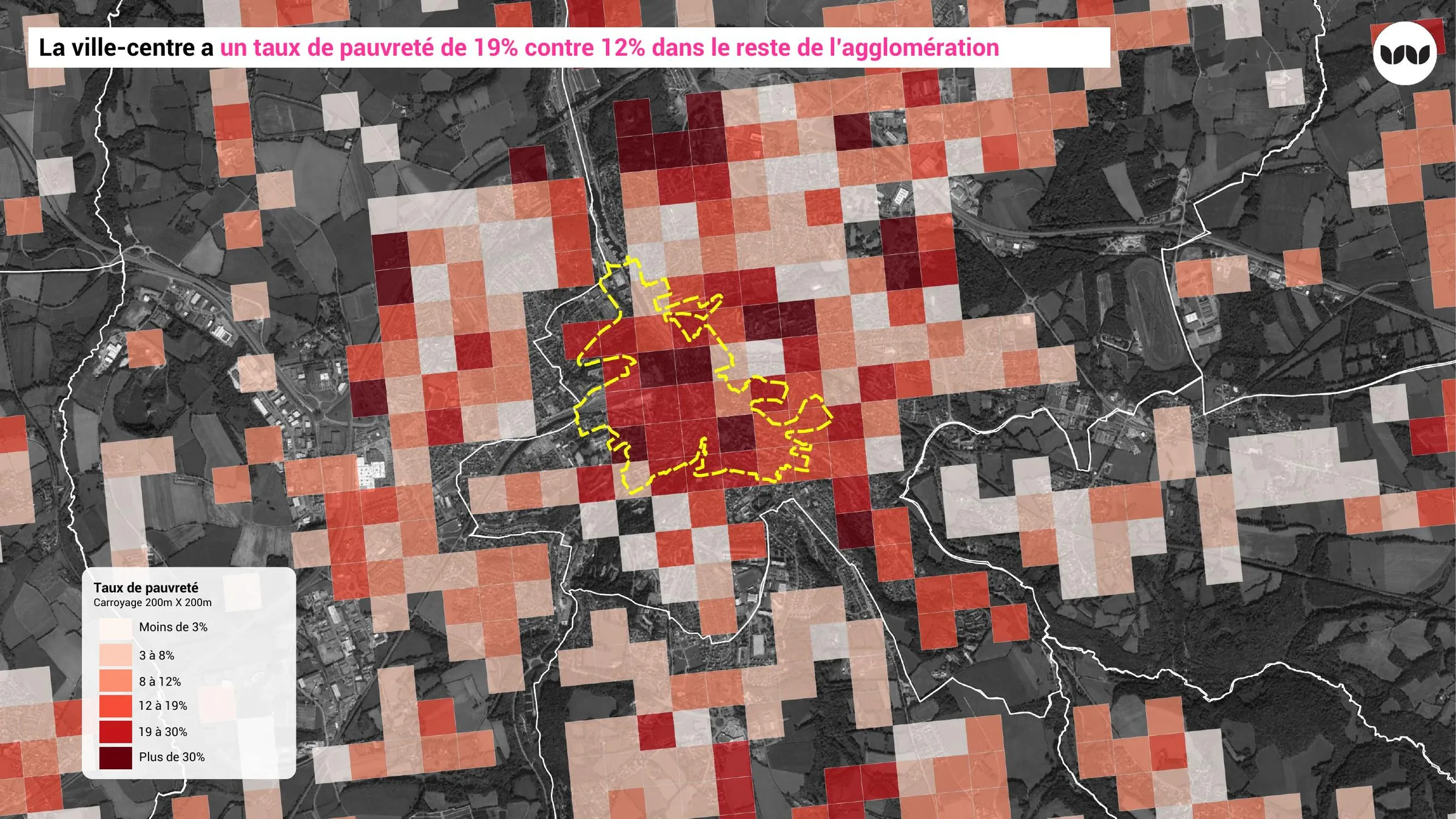 Taux de pauvreté nettement plus élevé en centre-ville qu'en périphérie