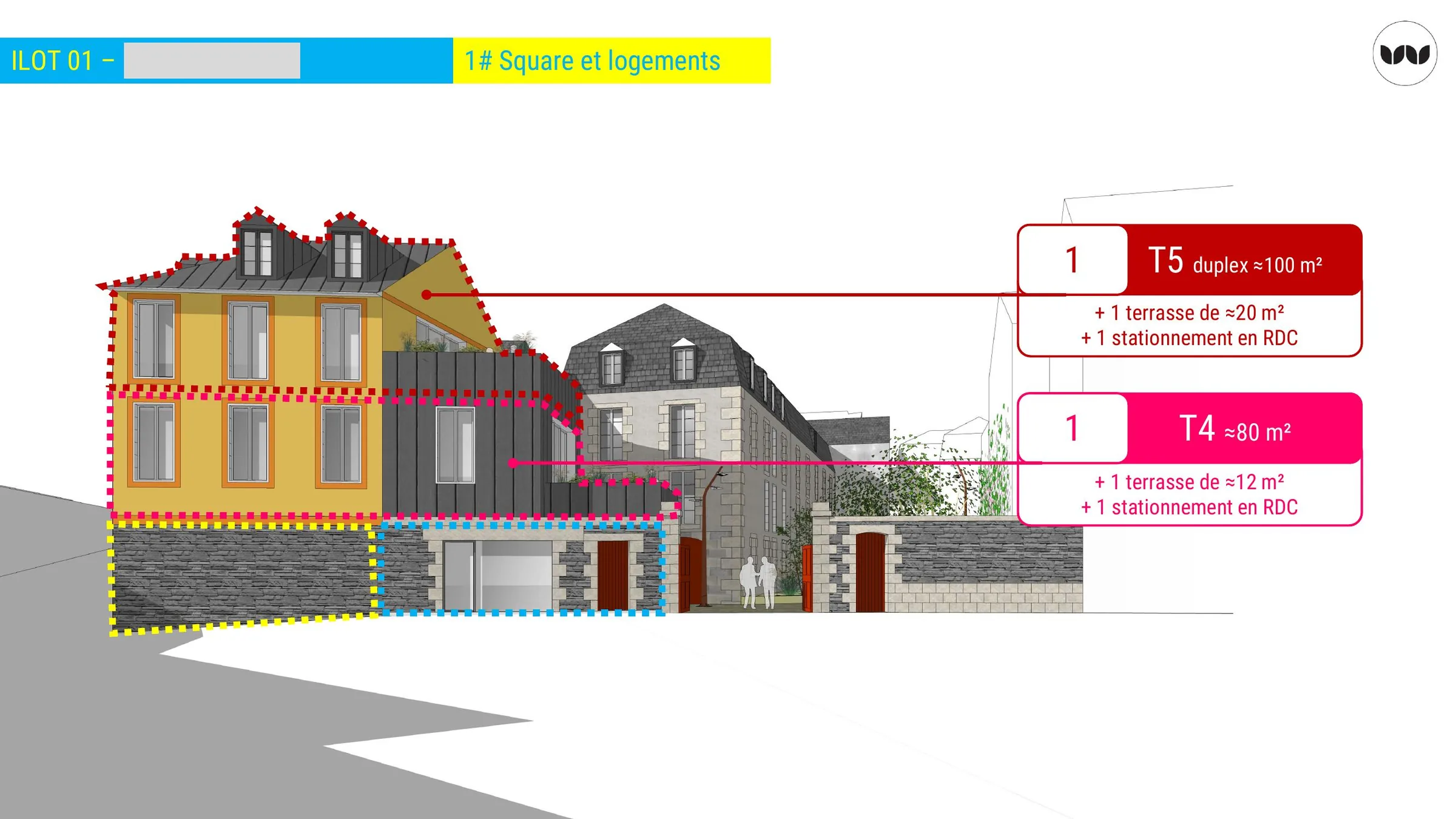 Création de deux logements familiaux dans un bâtiment réhabilité