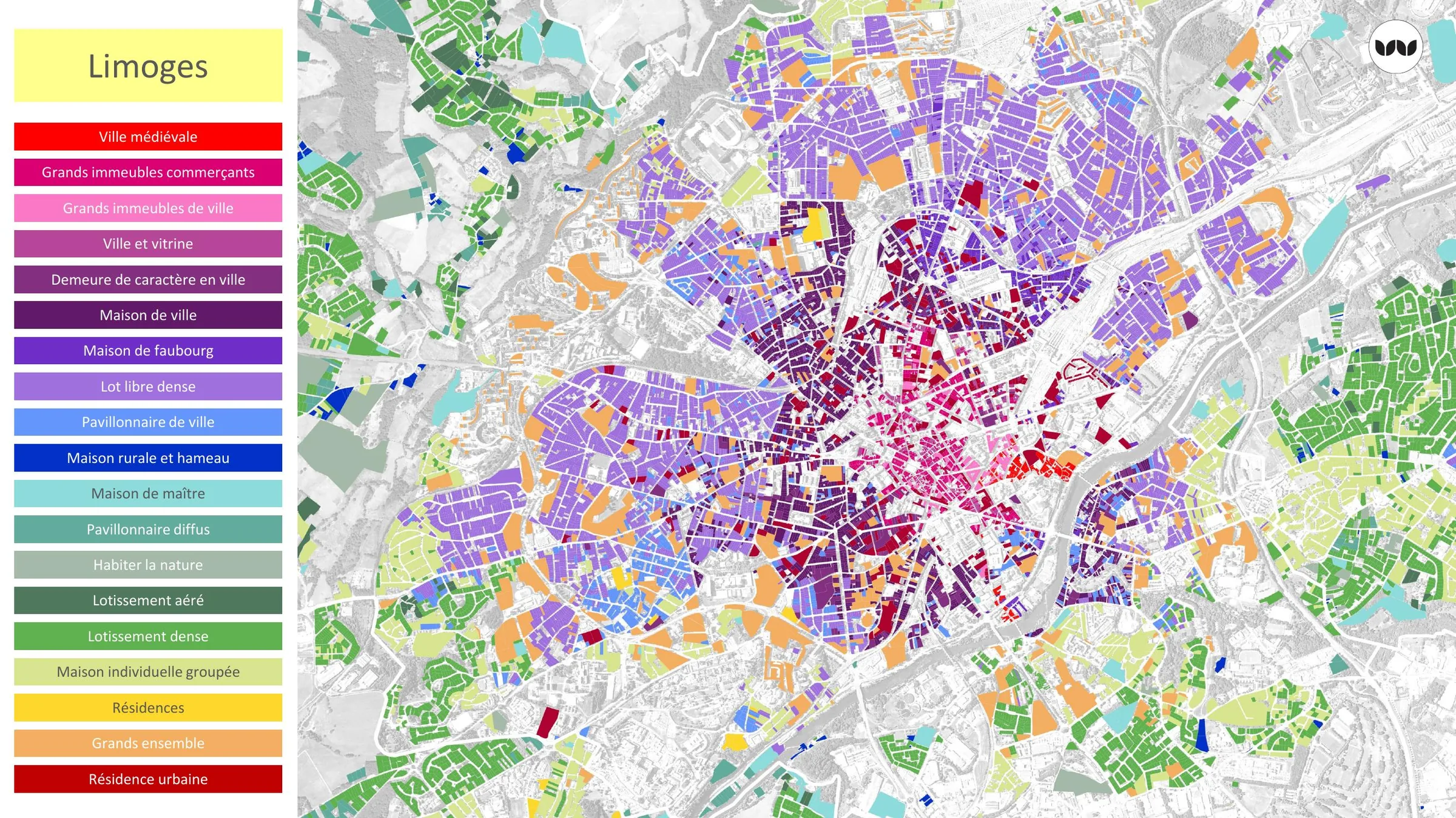 Cartographie détaillée des cadres de vie sur Limoges