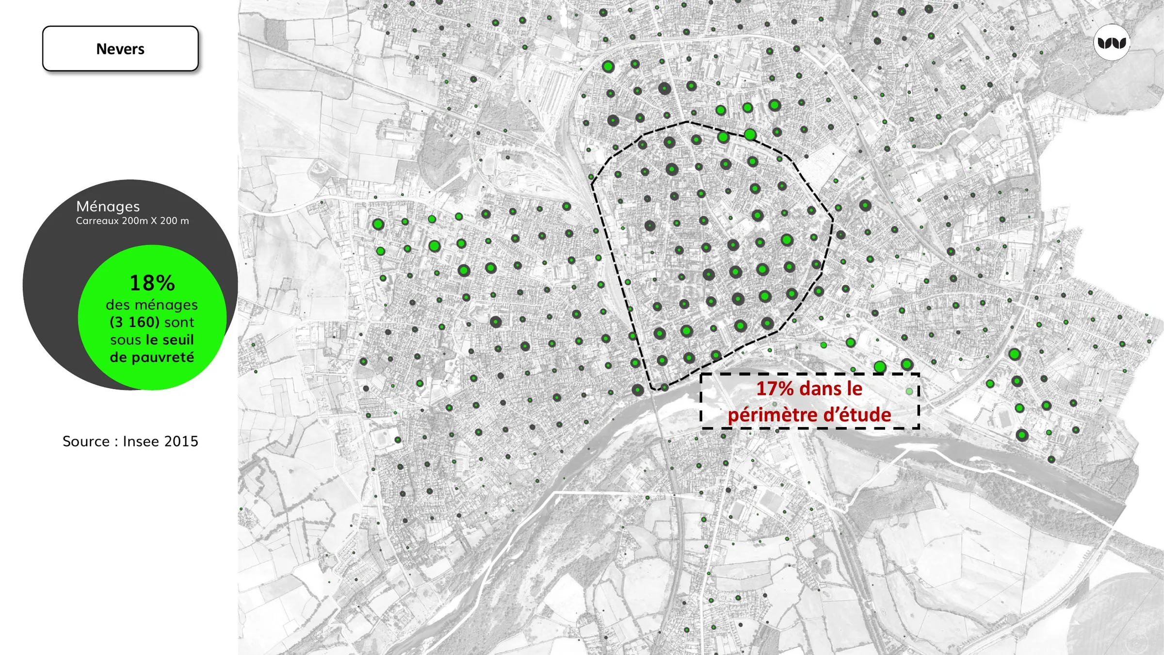 Répartition des ménages sous le seuil de pauvreté à Nevers