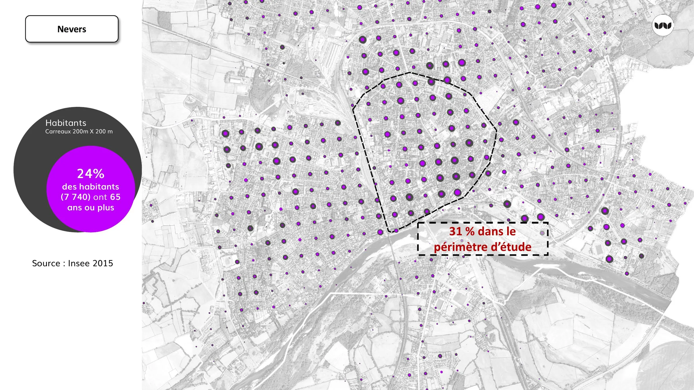 Concentration des seniors dans le cœur urbain de Nevers