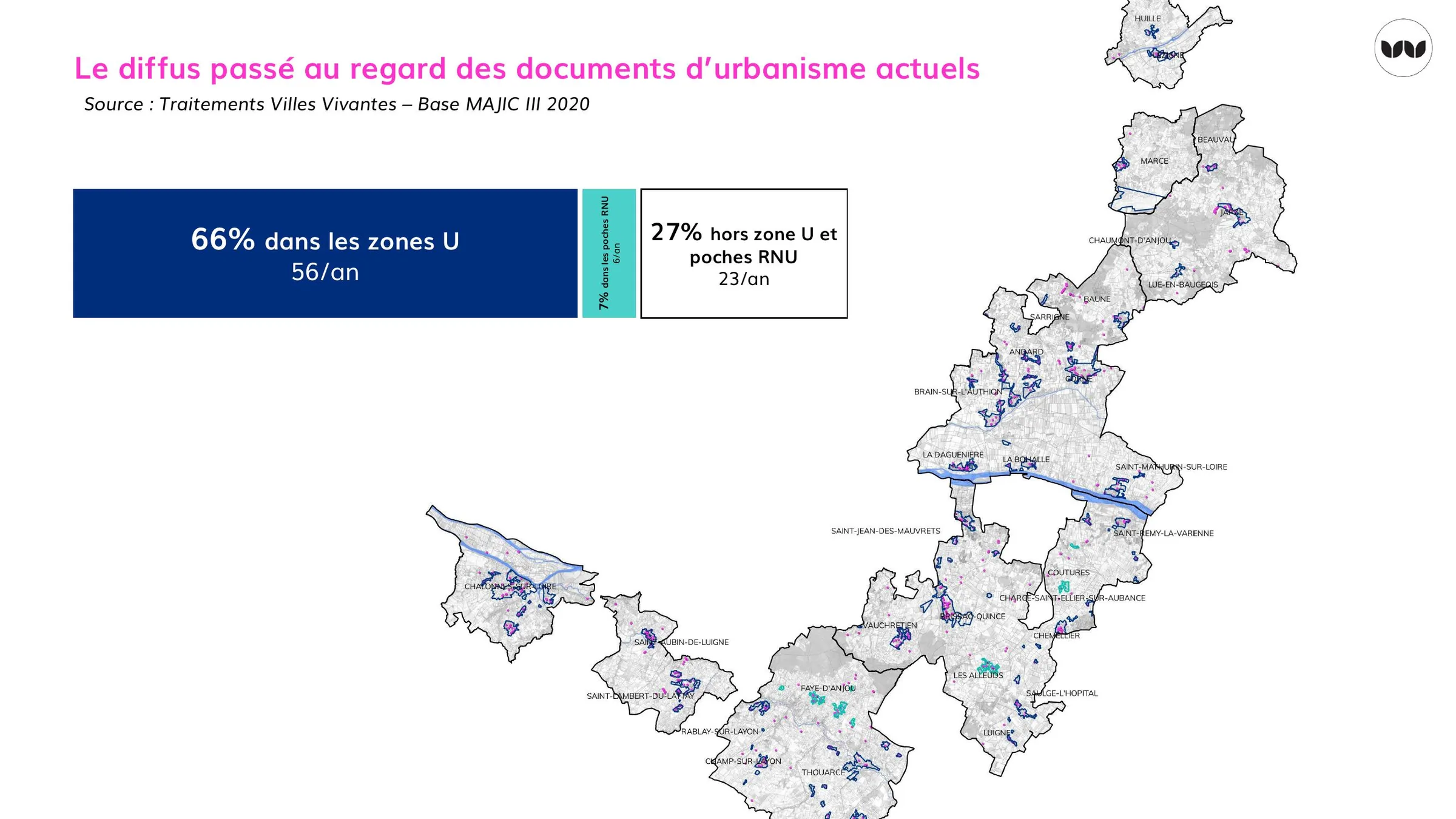 Localisation du diffus passé selon les documents d'urbanisme actuels
