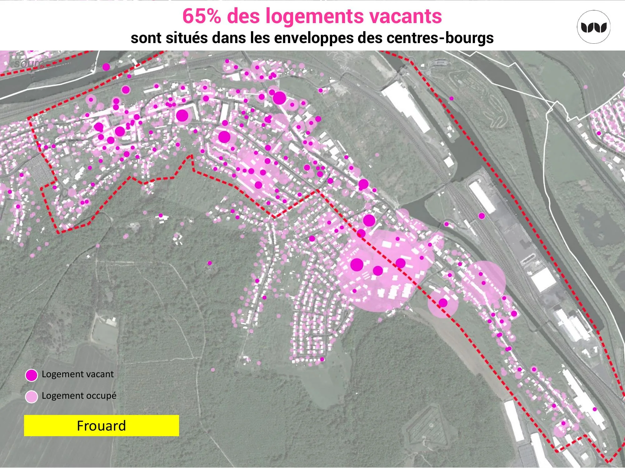 Concentration des logements vacants dans le centre-bourg de Frouard