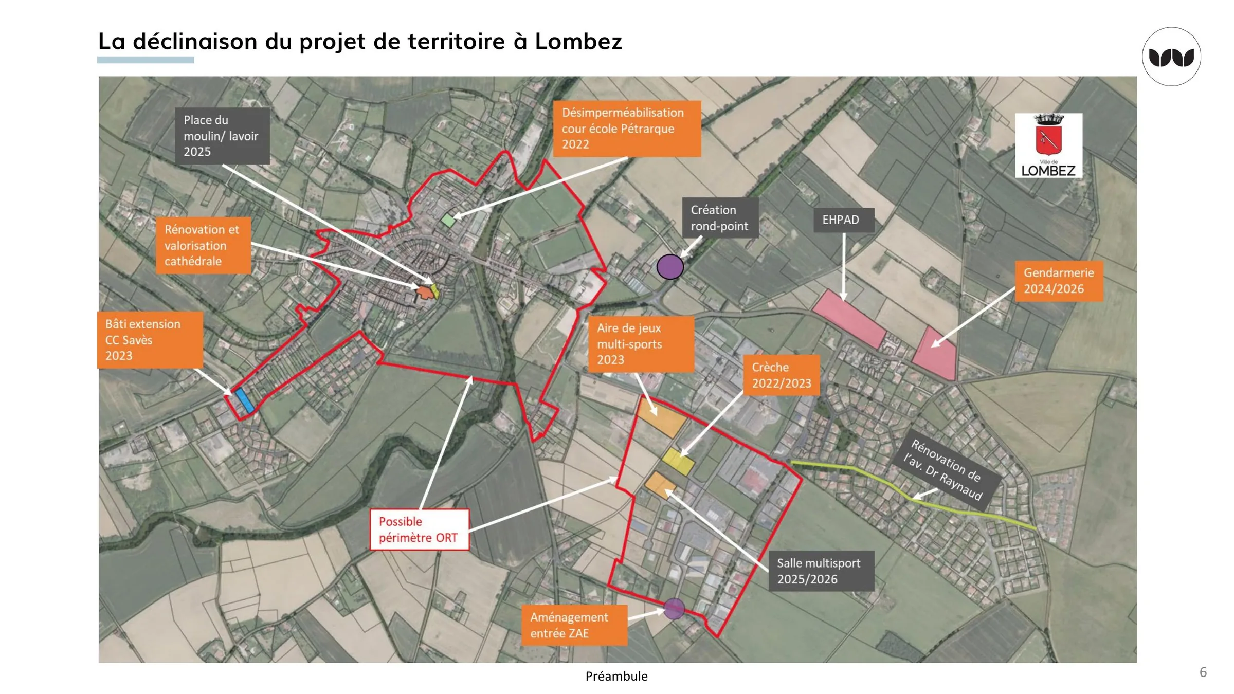 Localisation et calendrier des opérations d'aménagement programmées à Lombez
