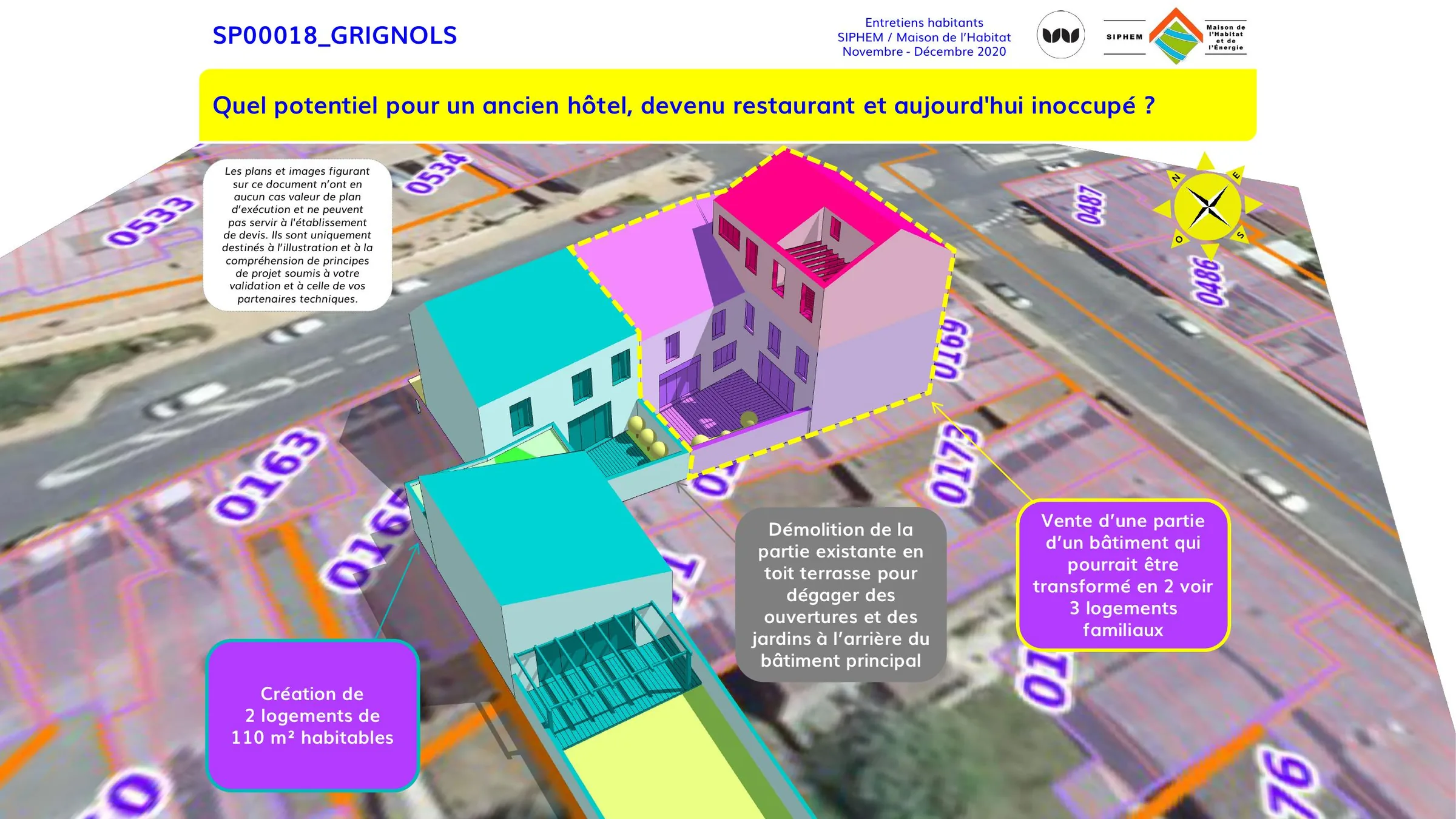 Projet de transformation d'un ancien hôtel-restaurant à Grignols en logements