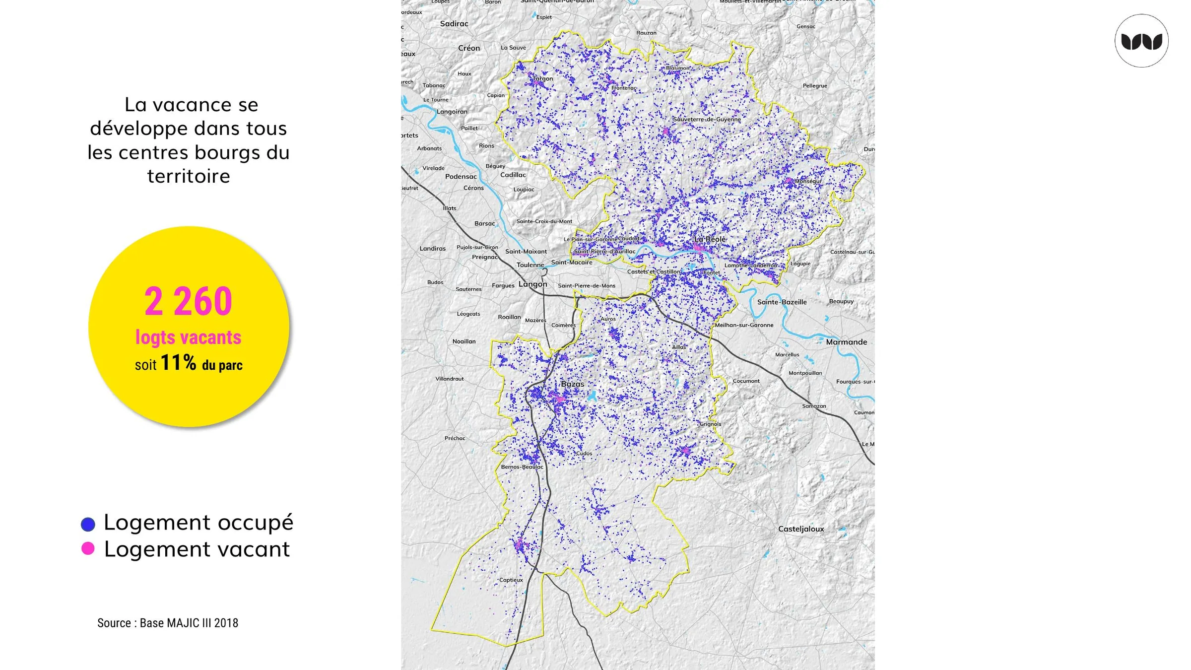 Répartition spatiale de la vacance de logements sur le territoire