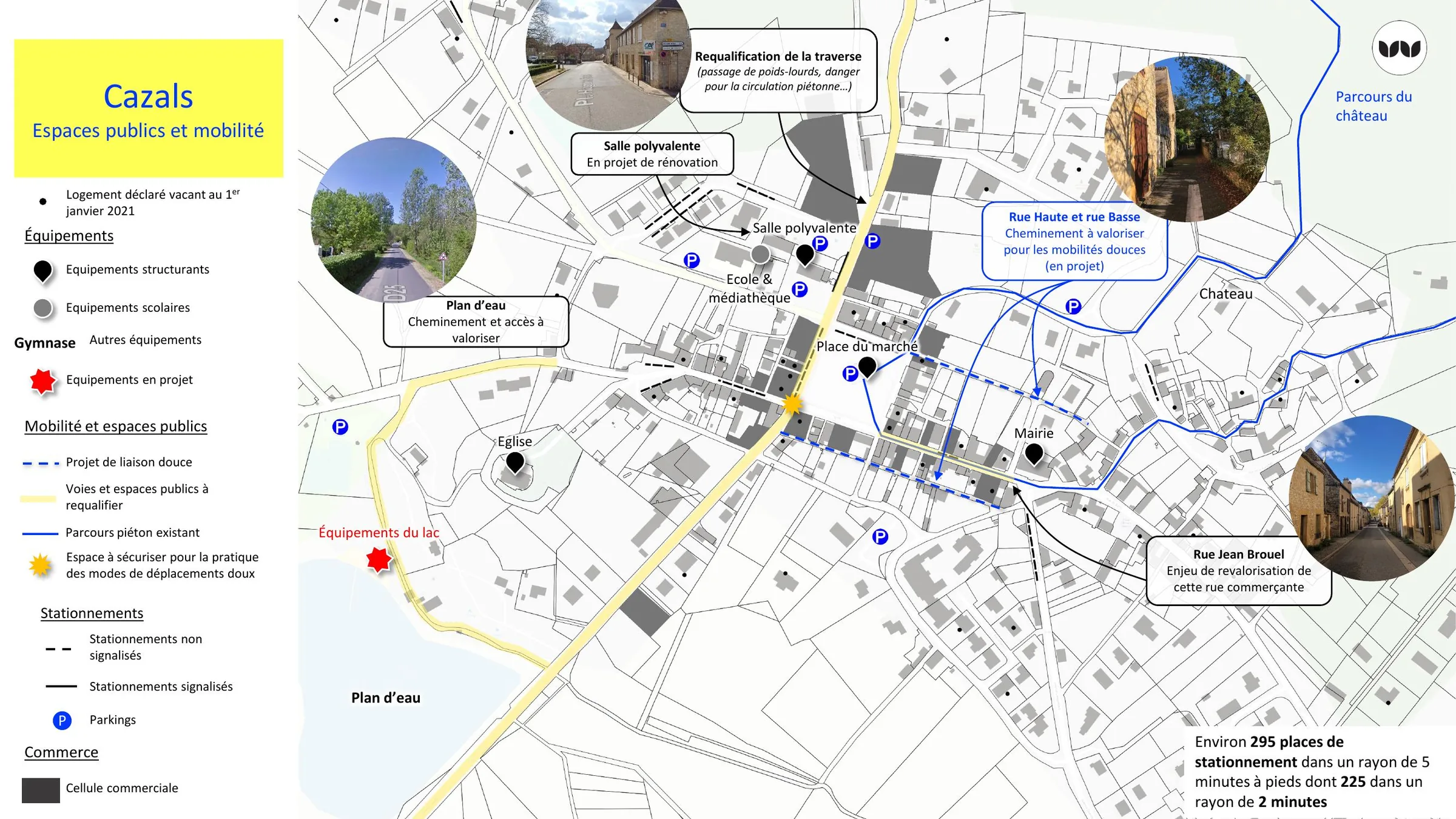 Équipements, mobilités et espaces publics à valoriser à Cazals