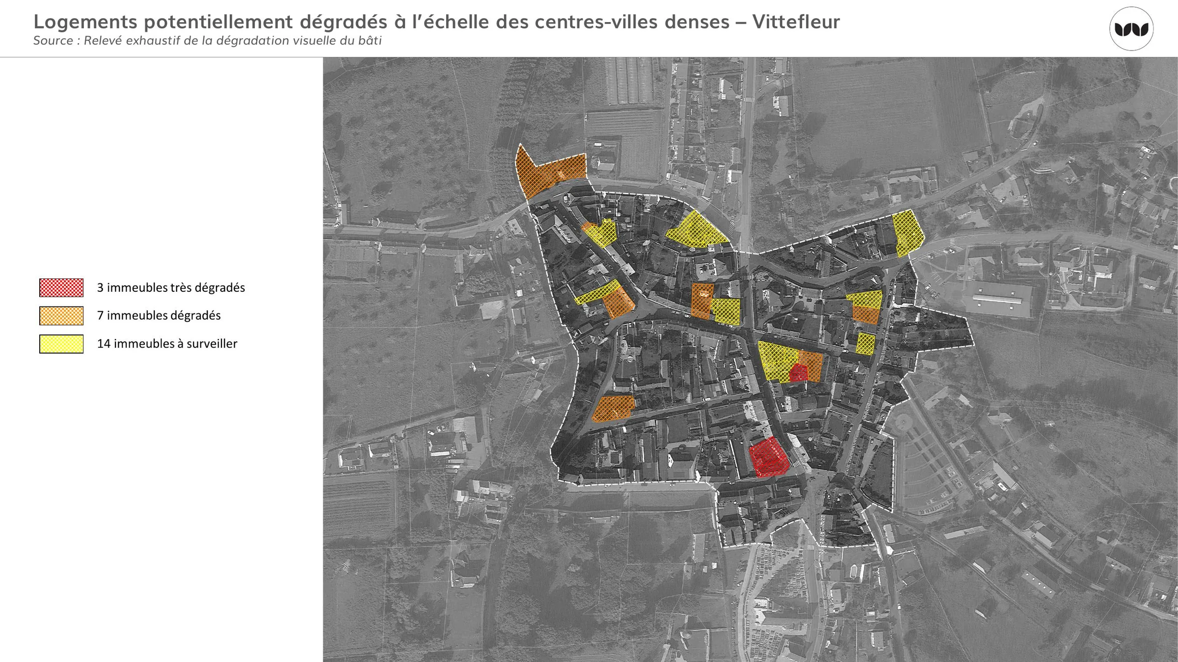Cartographie des immeubles dégradés et à surveiller à Vittefleur
