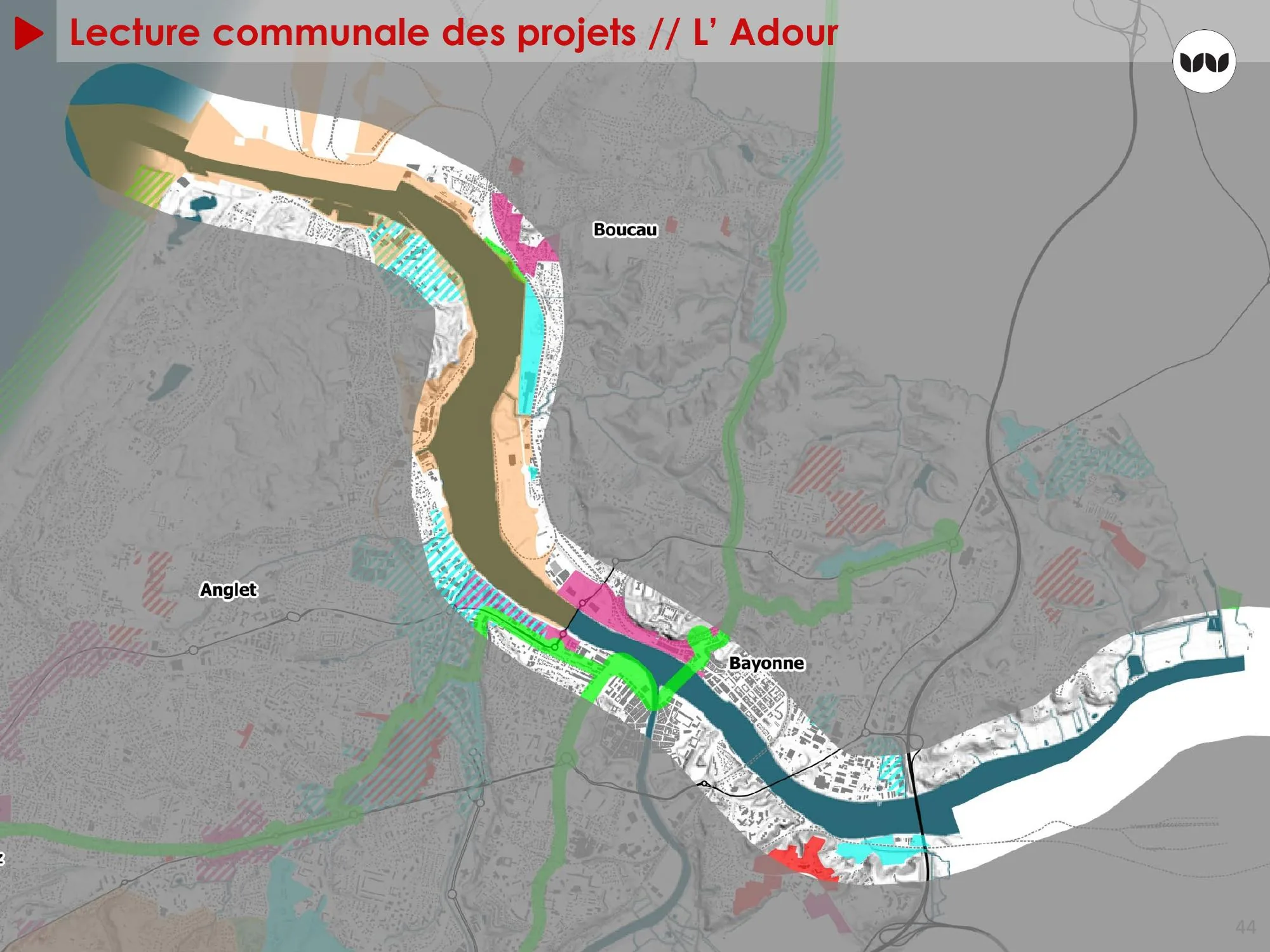 Projets communaux recensés le long de l'estuaire de l'Adour