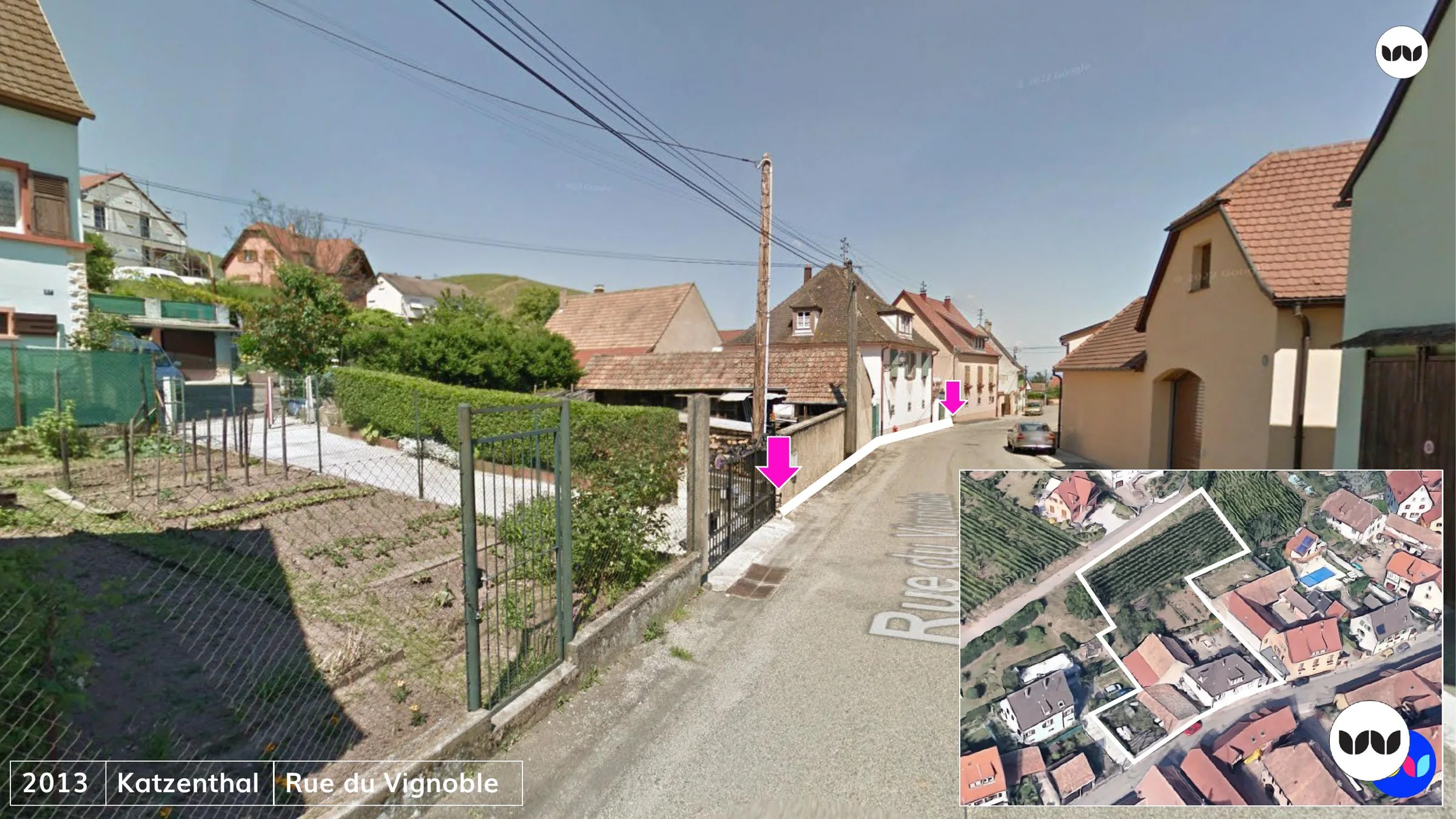 Parcelle repérée en 2013 rue du Vignoble à Katzenthal, avant construction