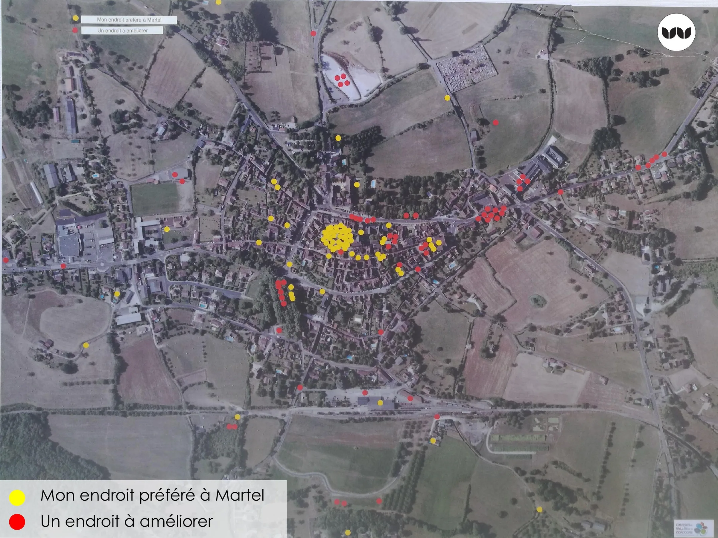 Lieux préférés et points à améliorer pointés par les habitants de Martel