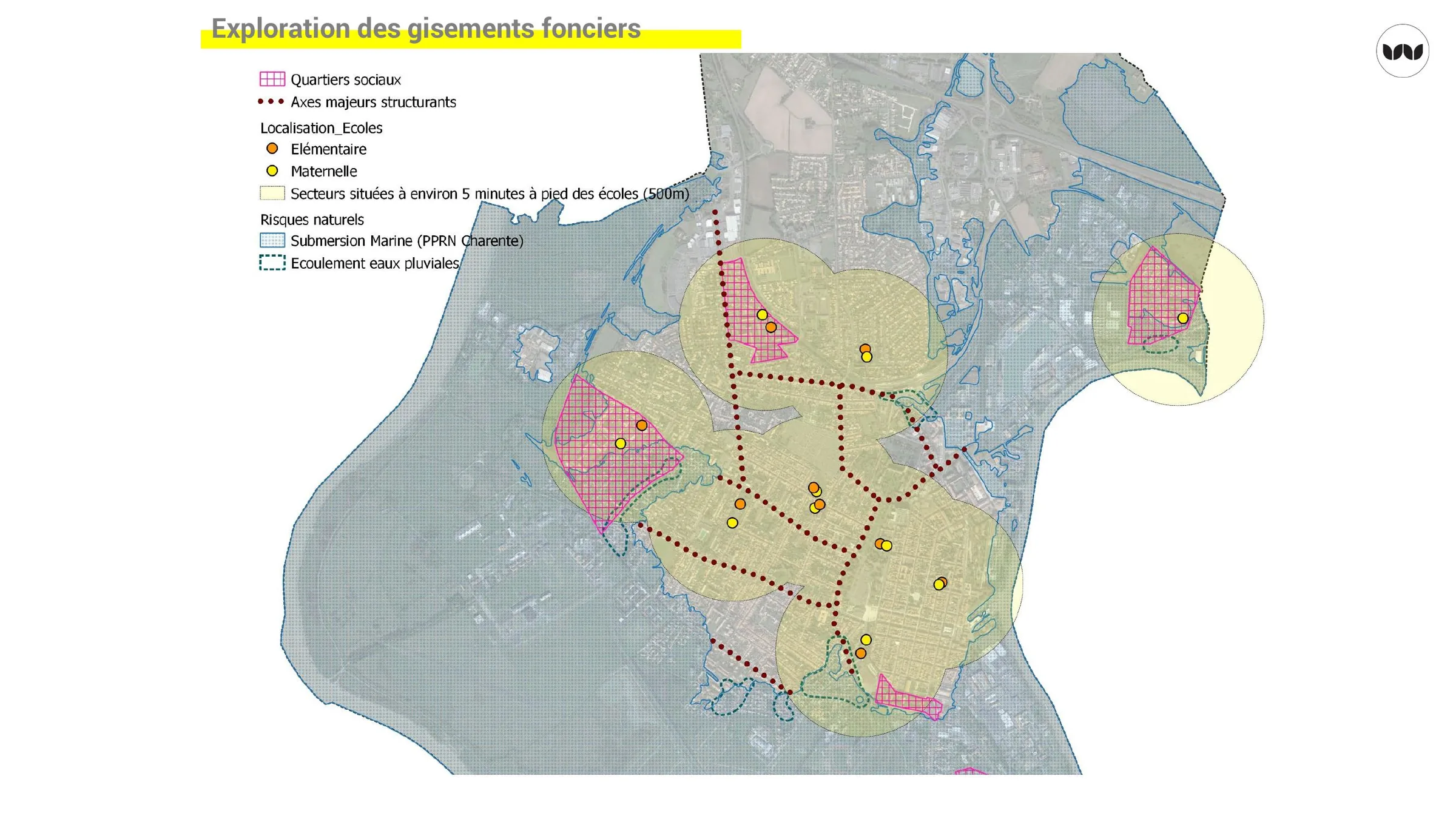 Secteurs à proximité des écoles et zones de risques naturels